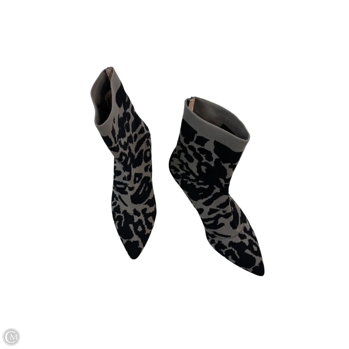 Boots Ankle Heels By Clothes Mentor In Black & Grey, Size: 6