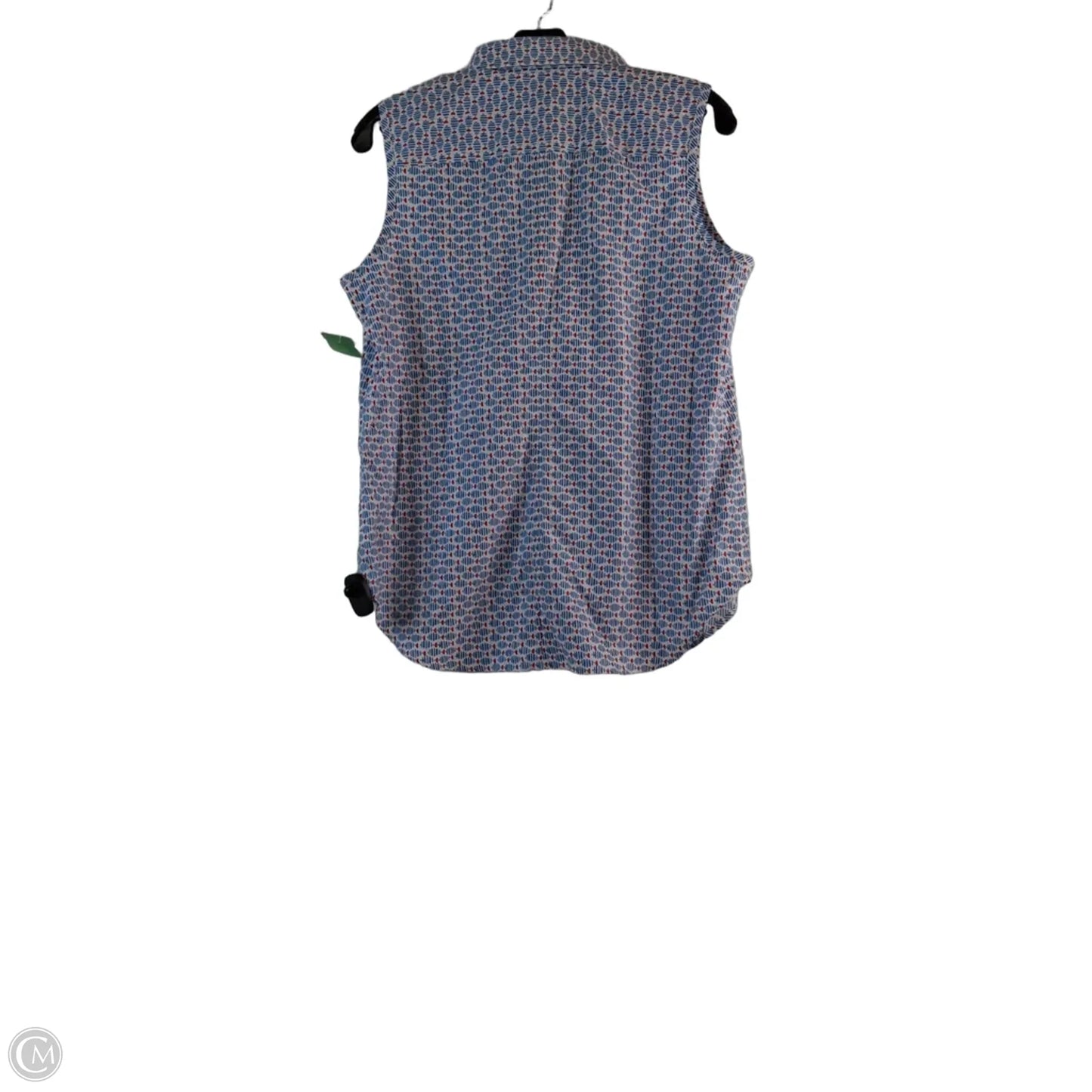 Top Sleeveless By Lands End In Blue Red & White, Size: M