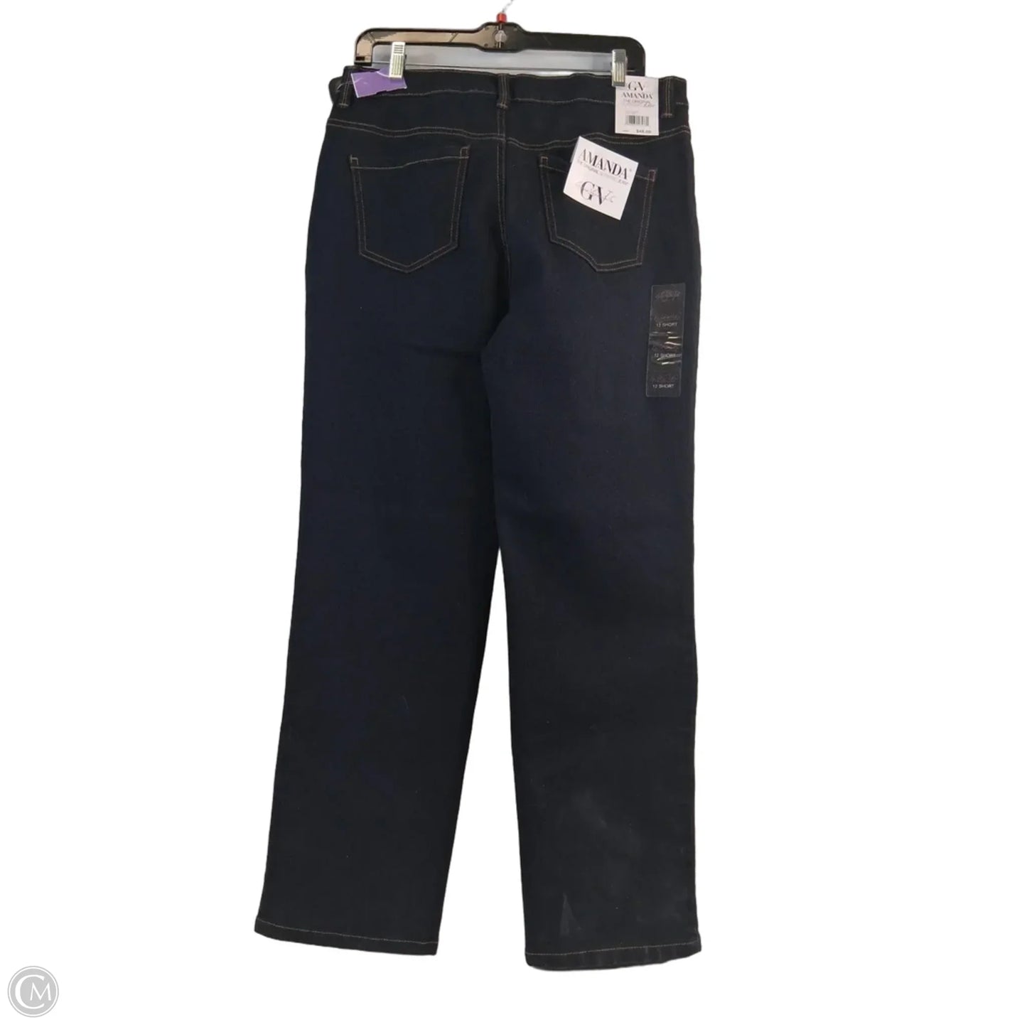 Jeans Straight By Gloria Vanderbilt In Blue Denim, Size: 12