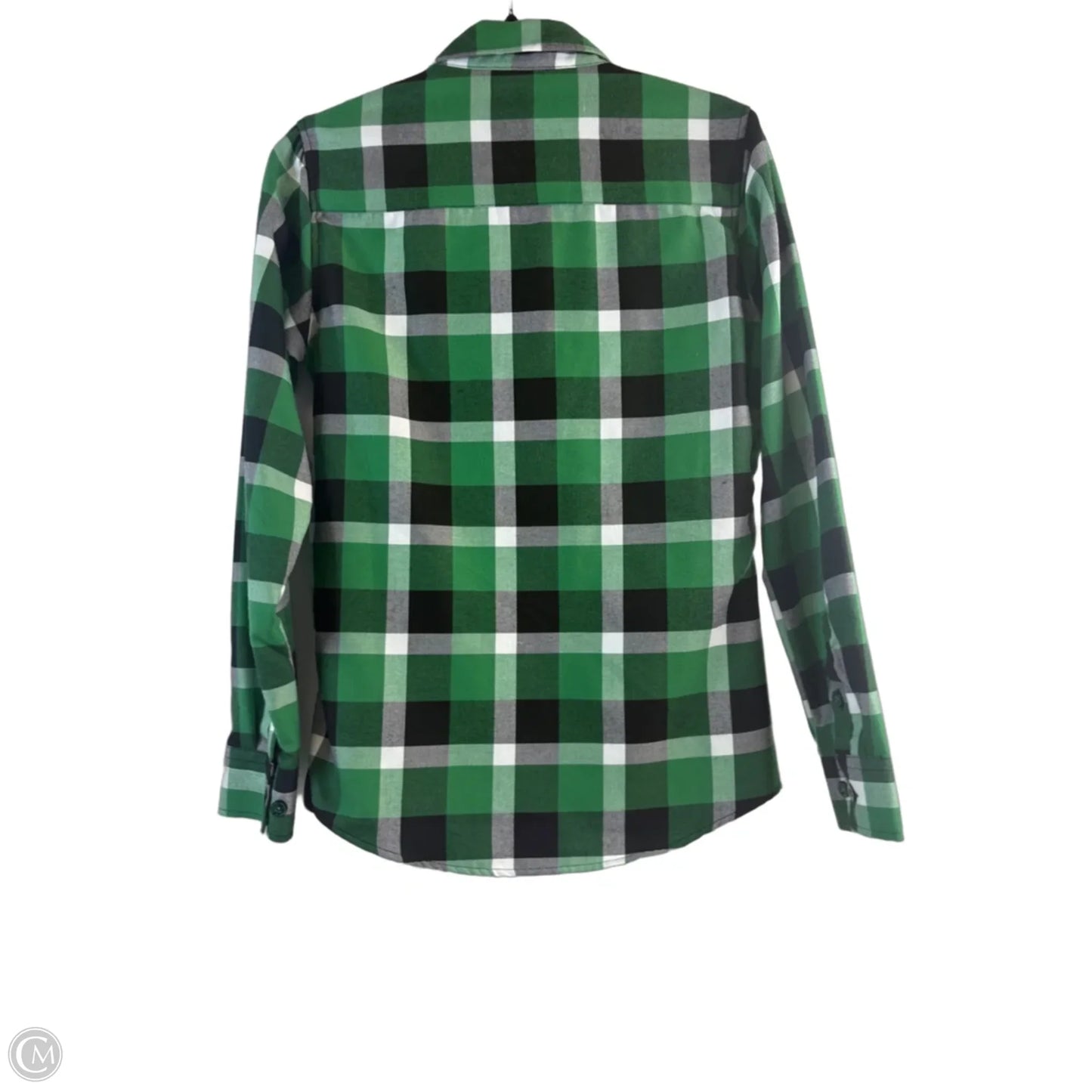 Top Long Sleeve By Clothes Mentor In Green & White, Size: M