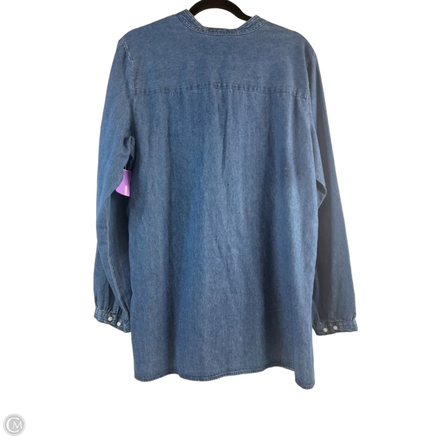Top Long Sleeve By Clothes Mentor In Blue Denim, Size: L