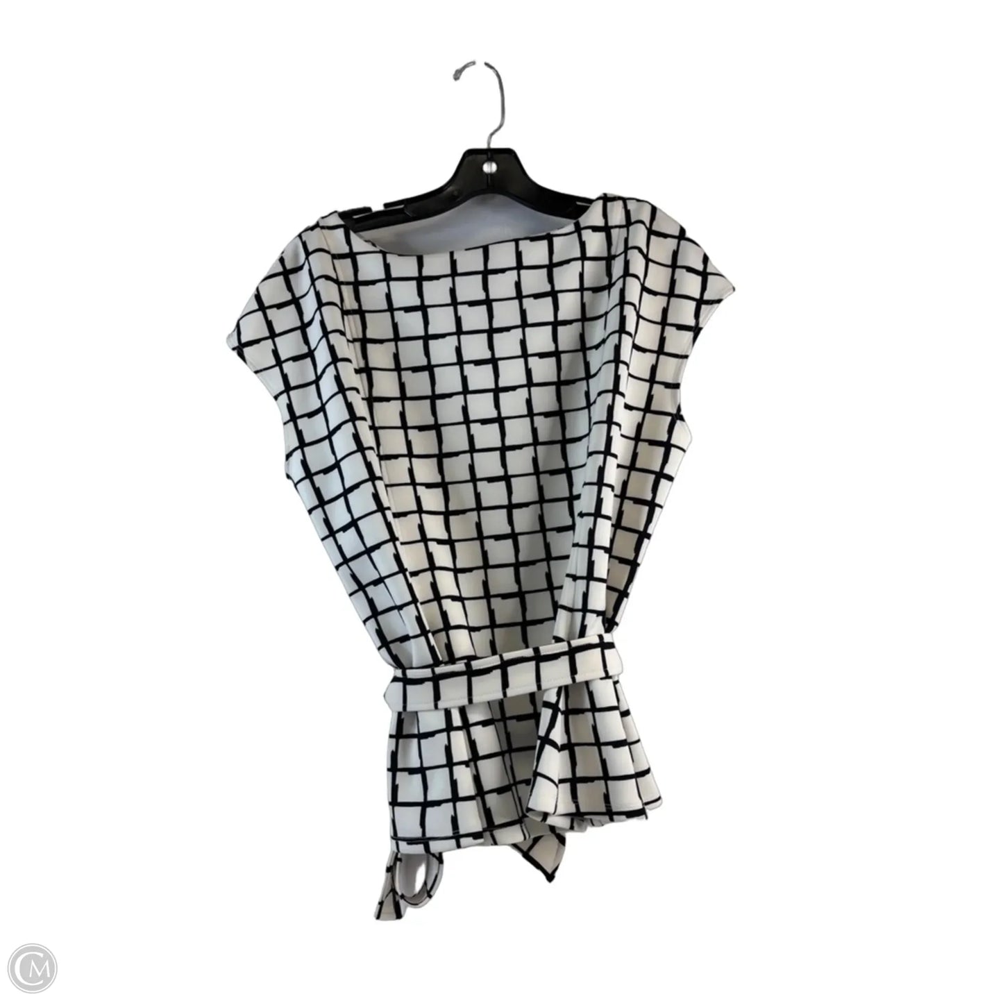 Top Short Sleeve By Worthington In Black & White, Size: Xl