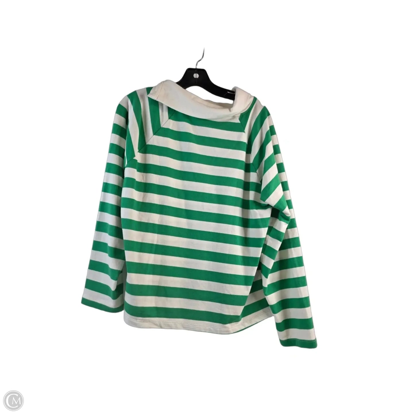 Top Long Sleeve Basic By J. Crew In Green & White, Size: M