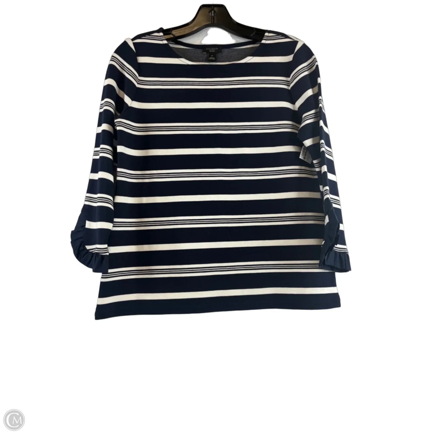 Top 3/4 Sleeve By Ann Taylor In Striped Pattern, Size: Sp