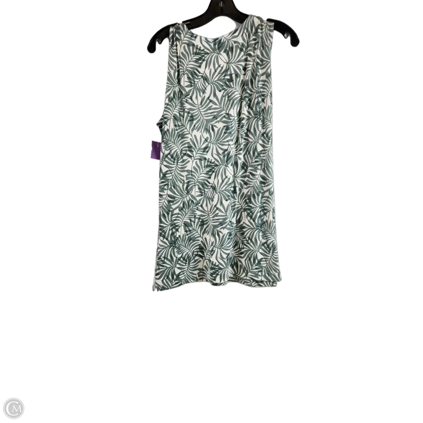Top Sleeveless By J. Jill In Green & White, Size: L