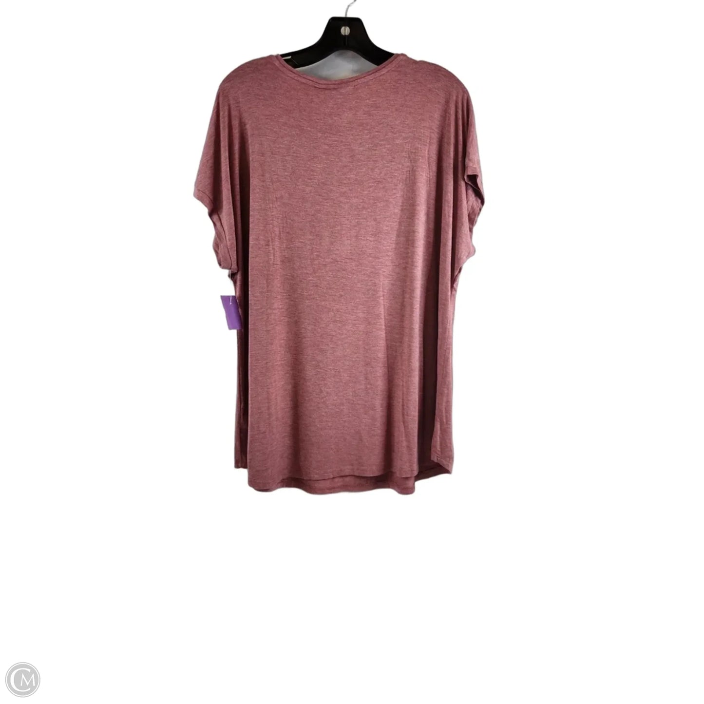 Top Short Sleeve By Apt 9 In Red & Silver, Size: Xxl