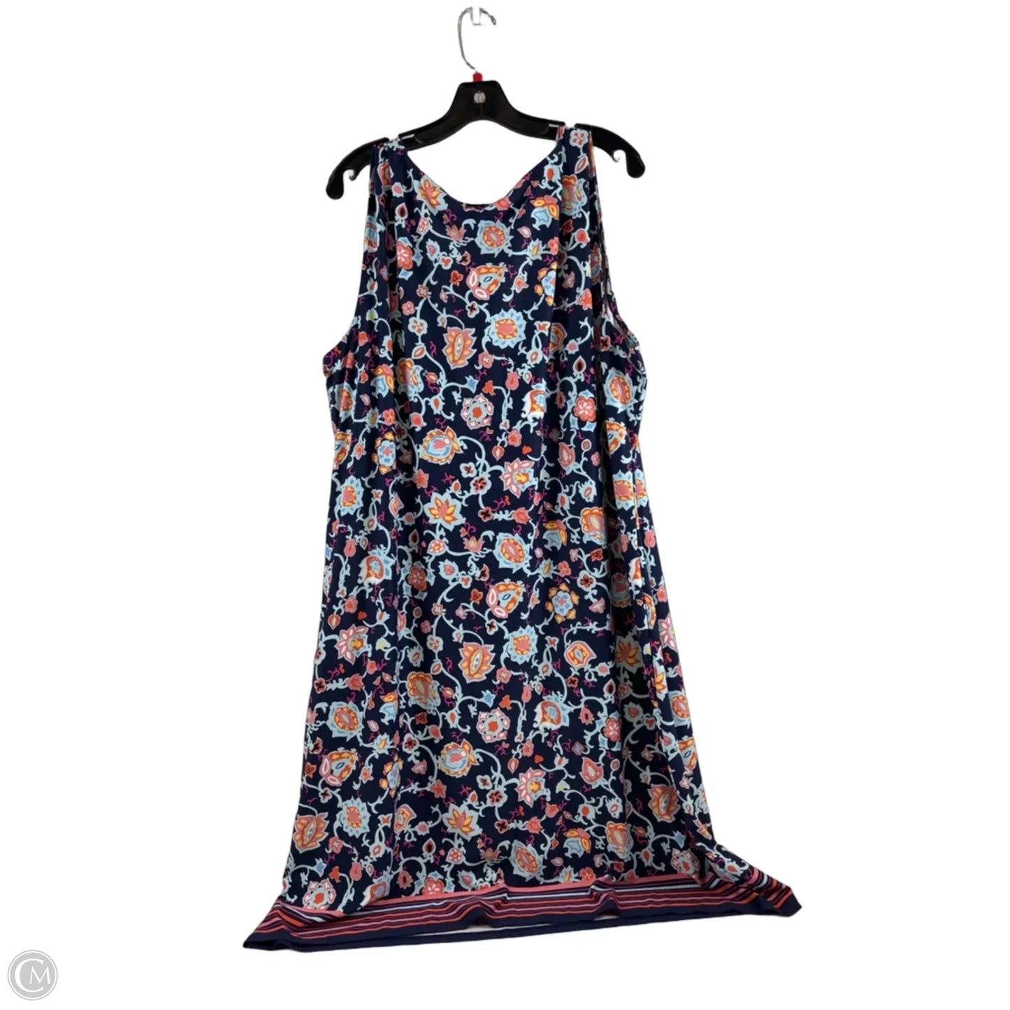 Dress Casual Midi By Talbots In Blue & Orange, Size: 3x