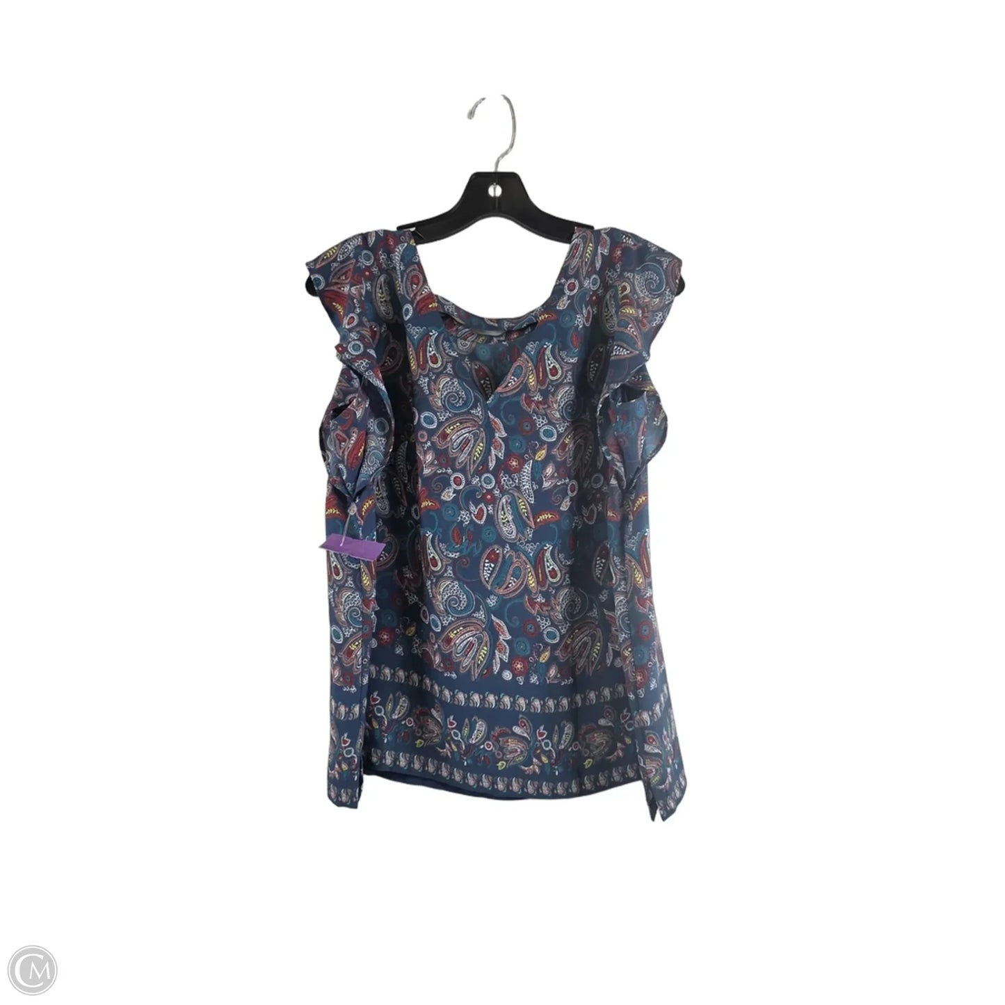 Top Short Sleeve By Loft In Paisley Print, Size: S