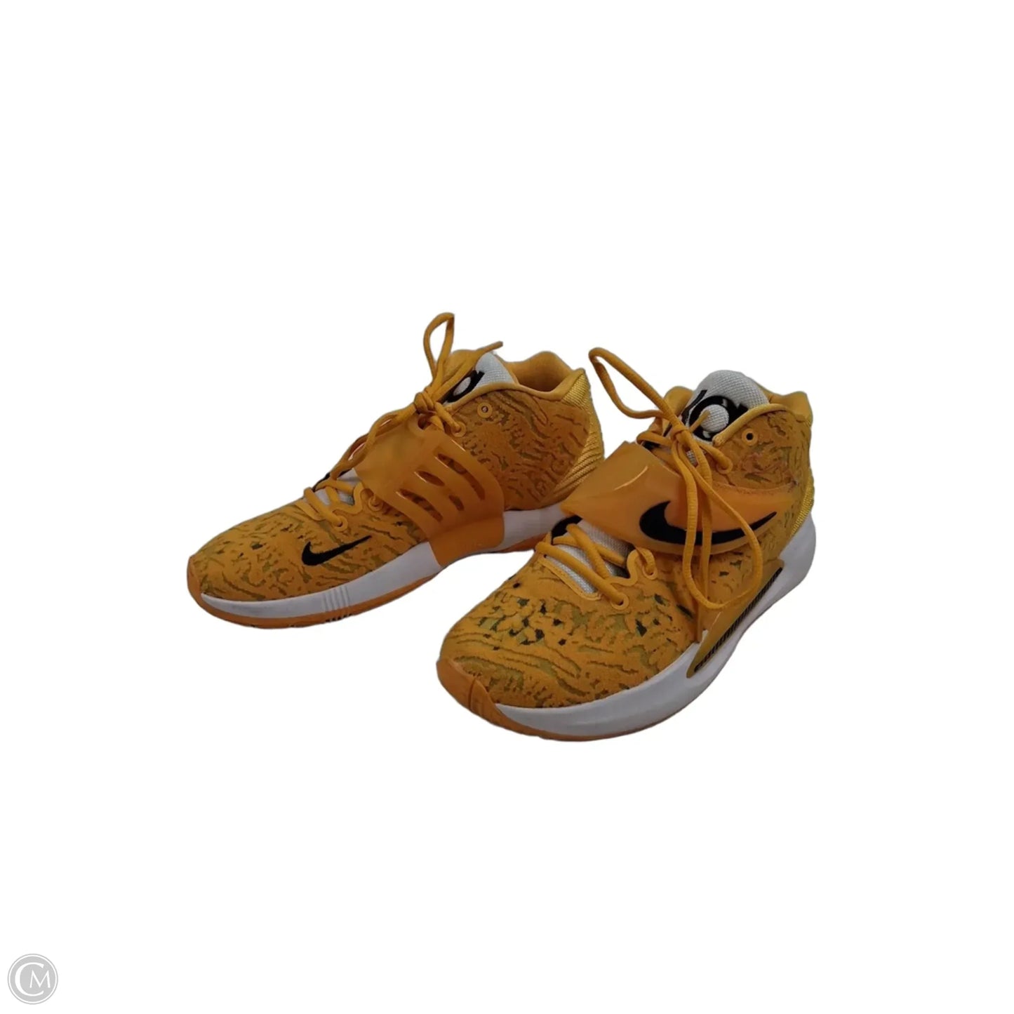 Shoes Athletic By Nike In White & Yellow, Size: 9.5