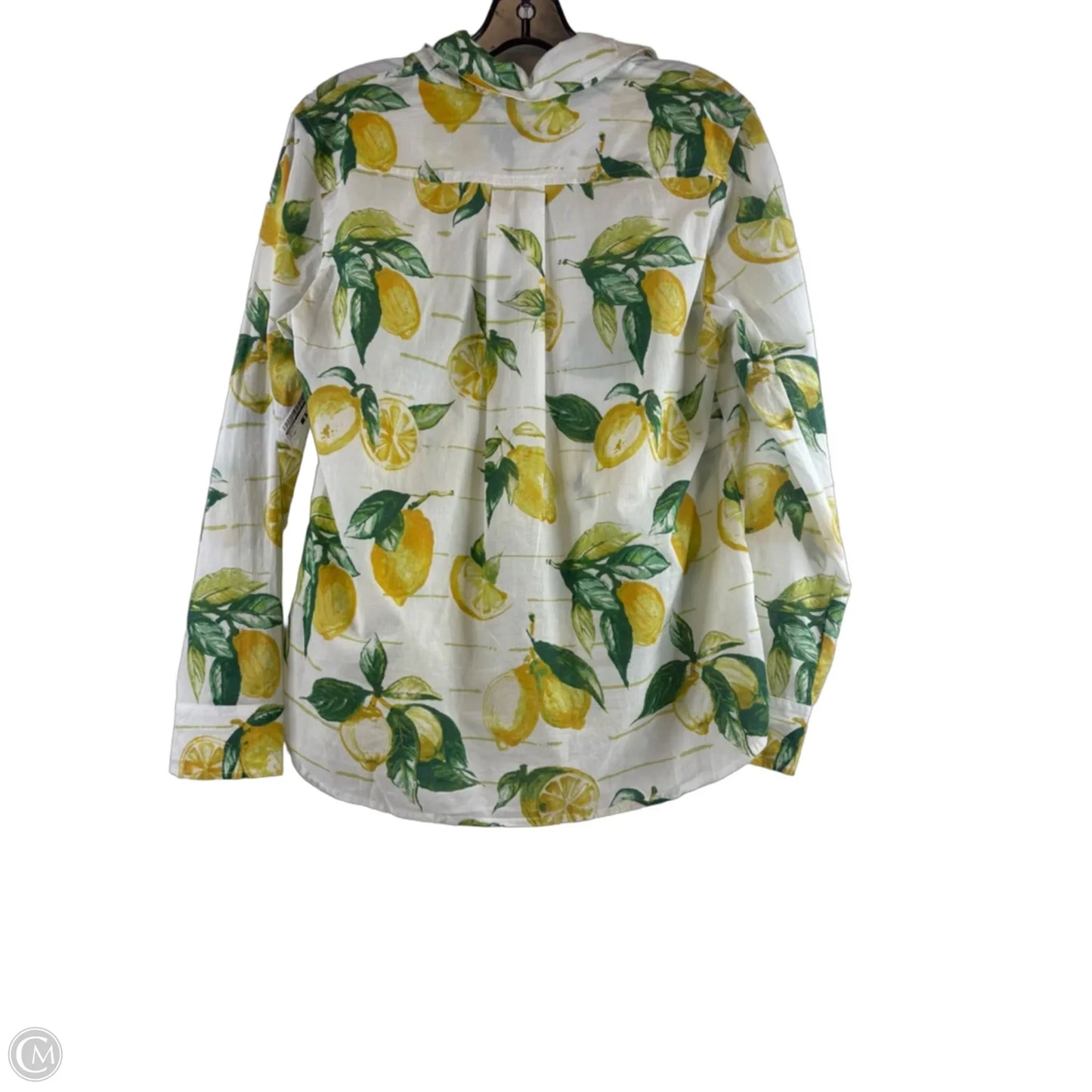 Top Long Sleeve By Talbots In Green & Yellow, Size: Mp