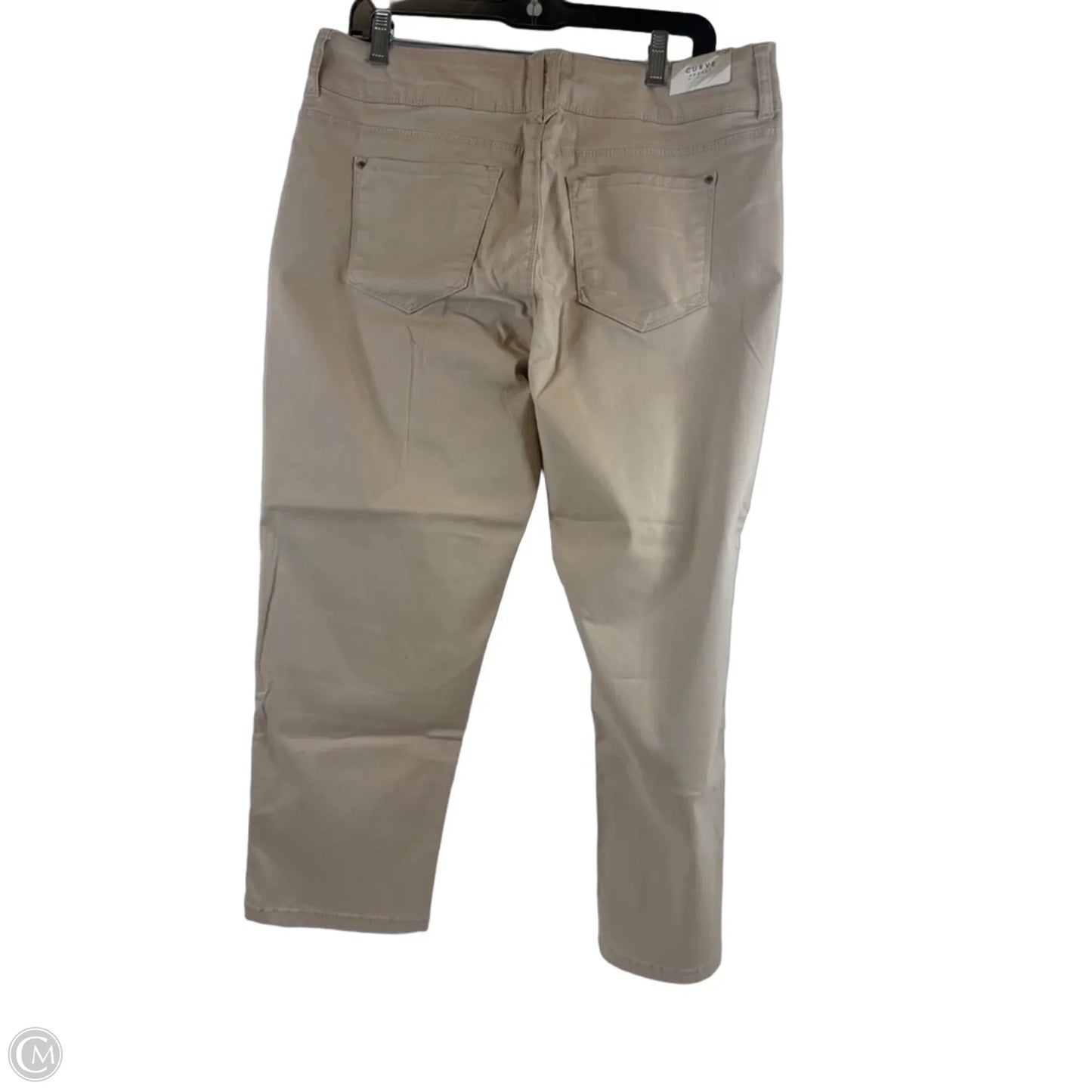 Pants Cropped By Curve Appeal In Tan, Size: 12