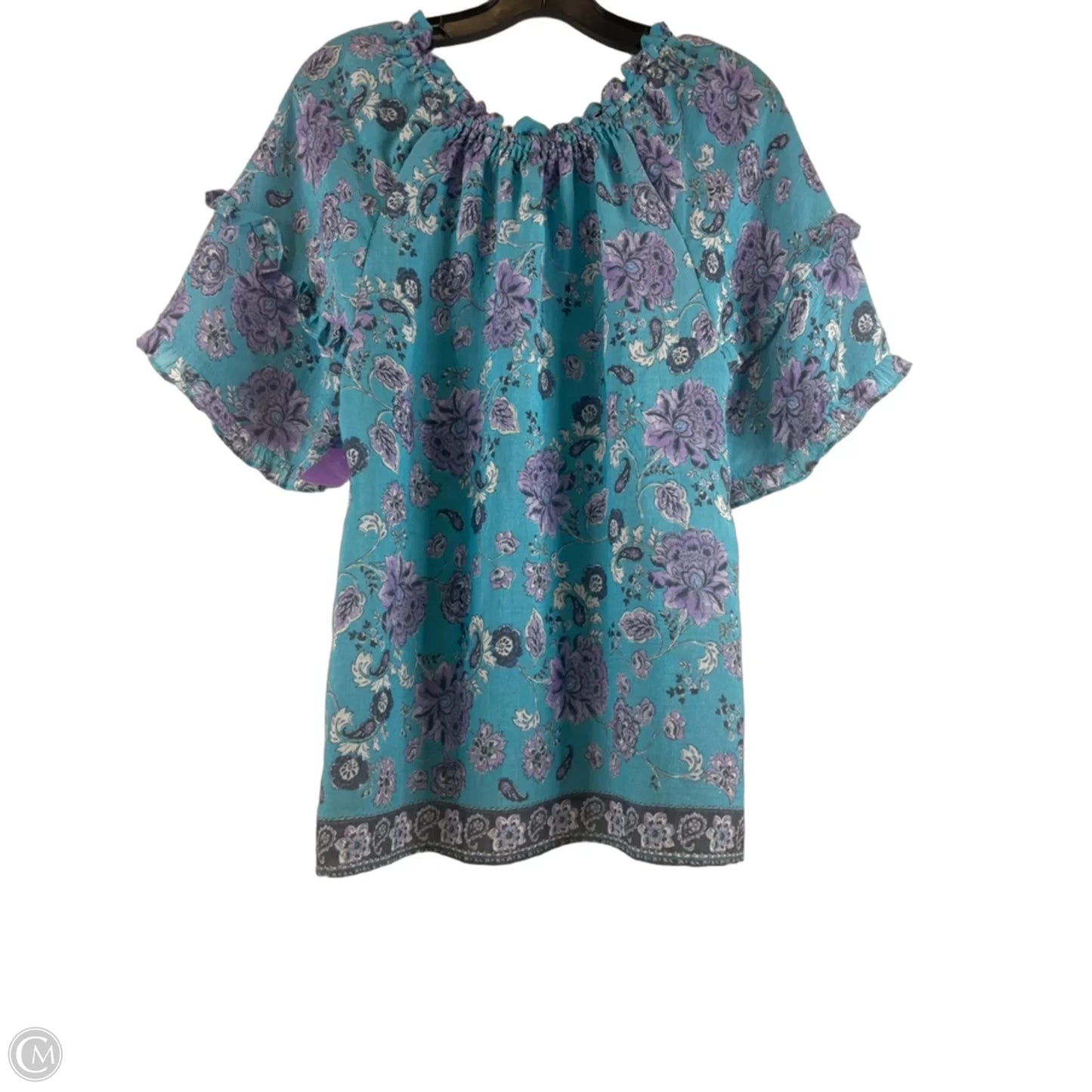 Top Short Sleeve Basic By Nanette By Nanette Lepore In Blue & Purple, Size: M