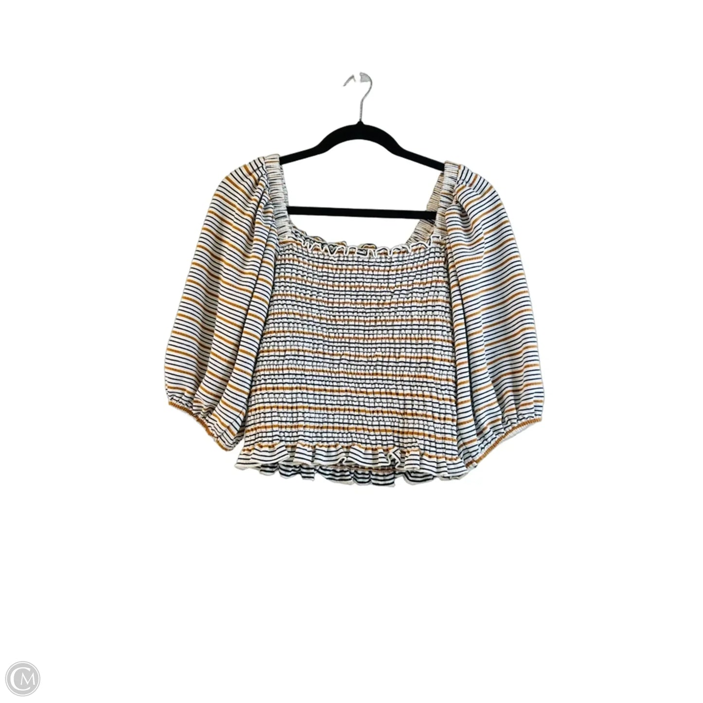 Top Short Sleeve By Loft In Striped Pattern, Size: M