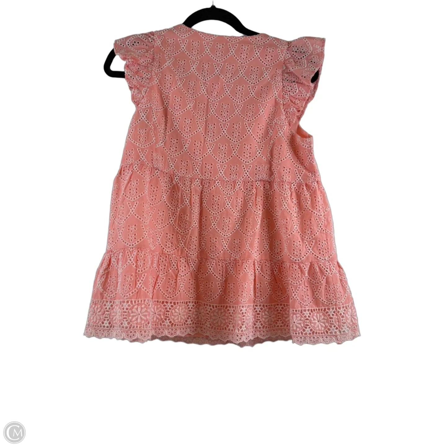 Top Short Sleeve Designer By Lilly Pulitzer In Orange & White, Size: Xs