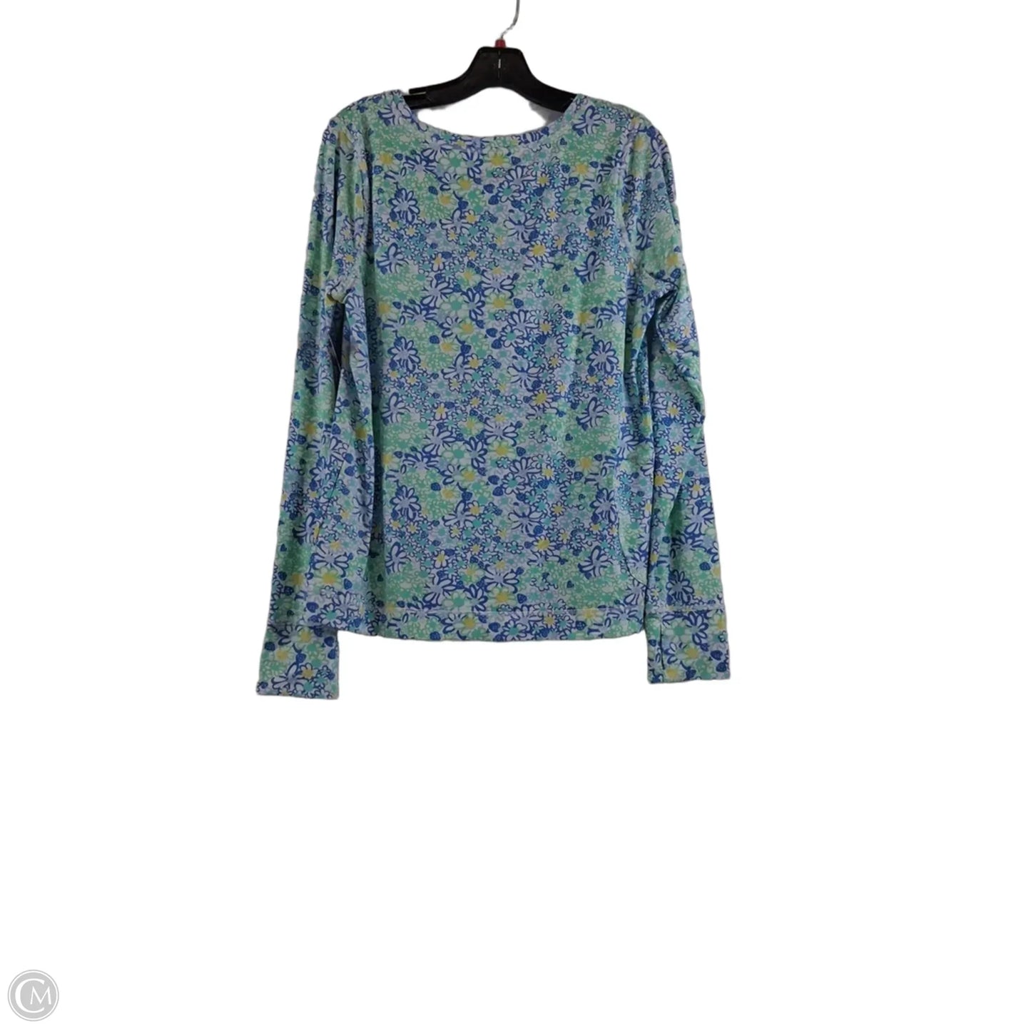 Top Long Sleeve Designer By Lilly Pulitzer In Blue & Green, Size: L
