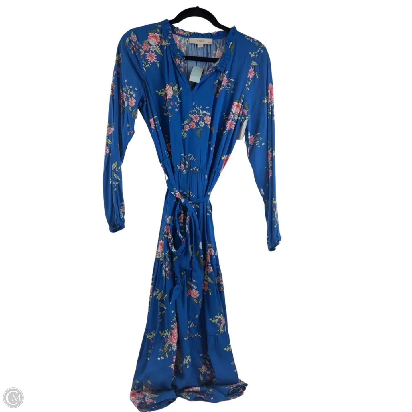 Dress Casual Maxi By Loft In Blue & Orange, Size: Mp