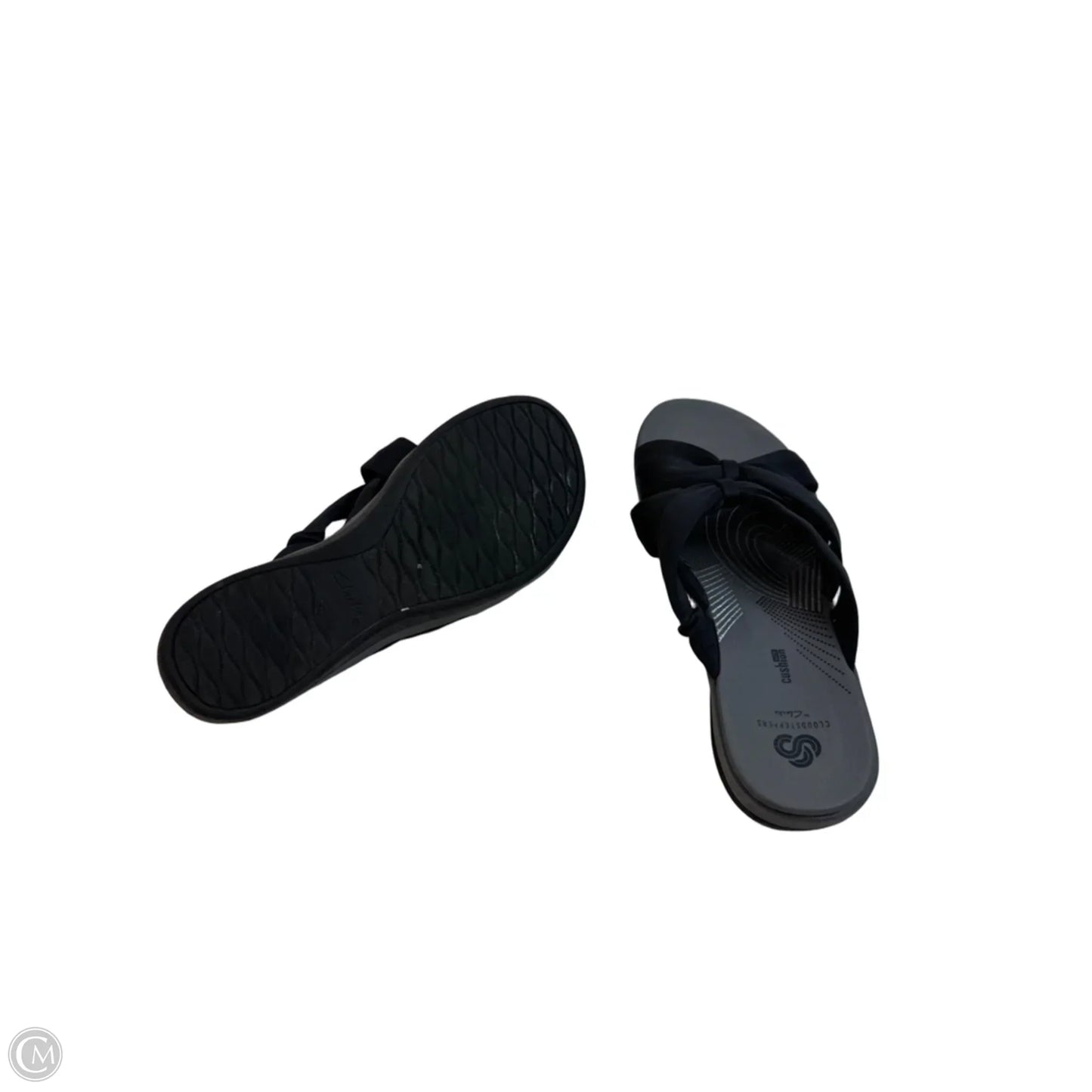 Sandals Flats By Clarks In Black & Grey, Size: 8
