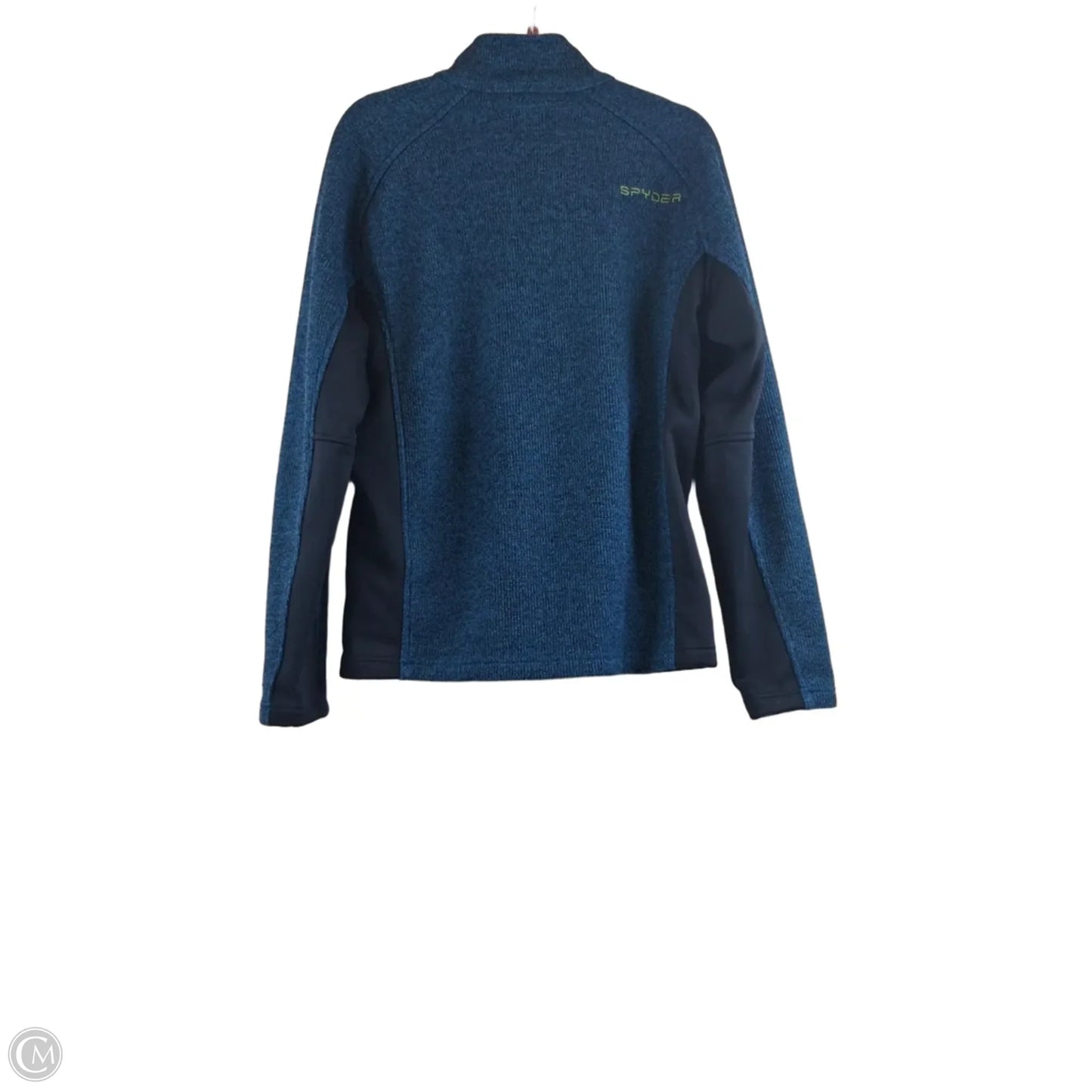 Athletic Top Long Sleeve Collar By Spyder In Blue, Size: M