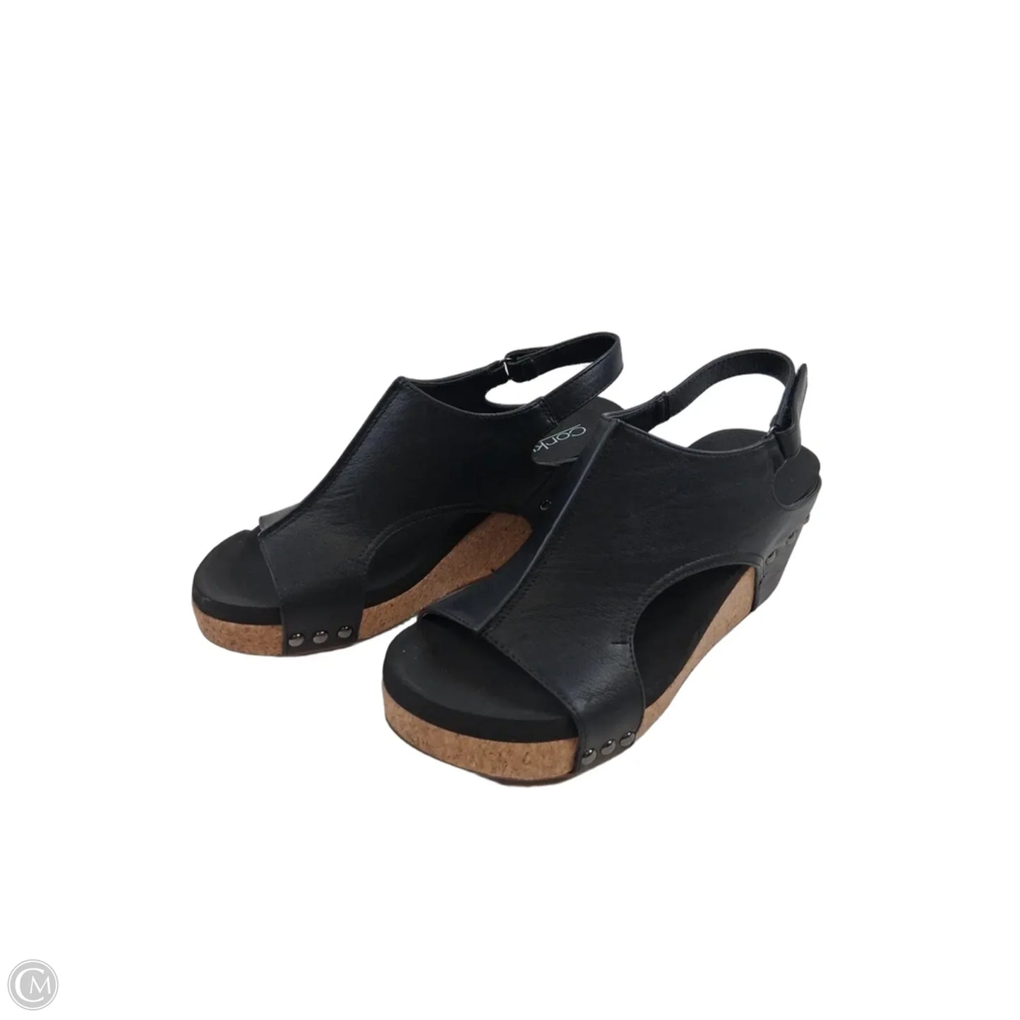 Sandals Heels Wedge By Corkys In Black & Tan, Size: 9