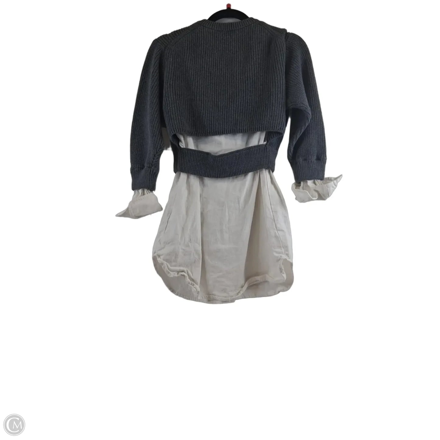 Sweater By Clothes Mentor In Grey & White, Size: Xs