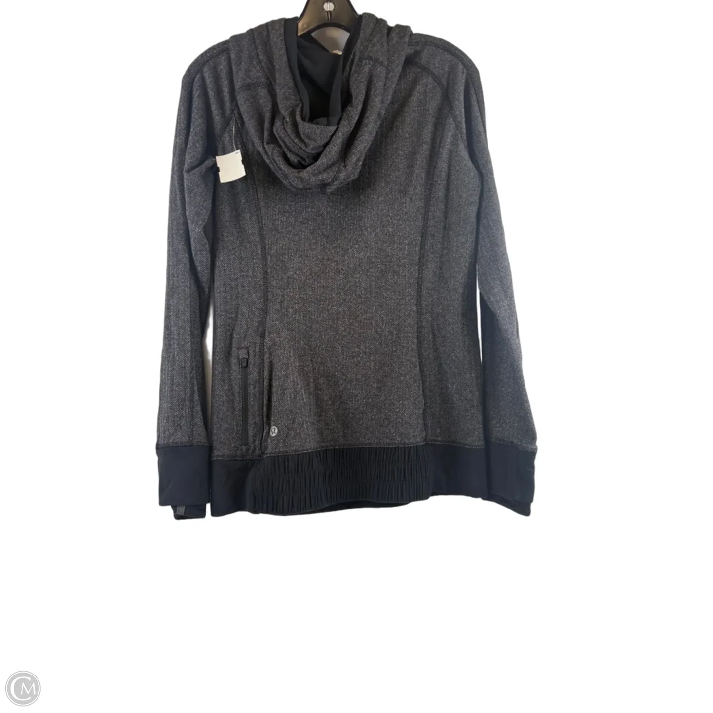 Athletic Top Long Sleeve Hoodie By Lululemon In Grey, Size: M