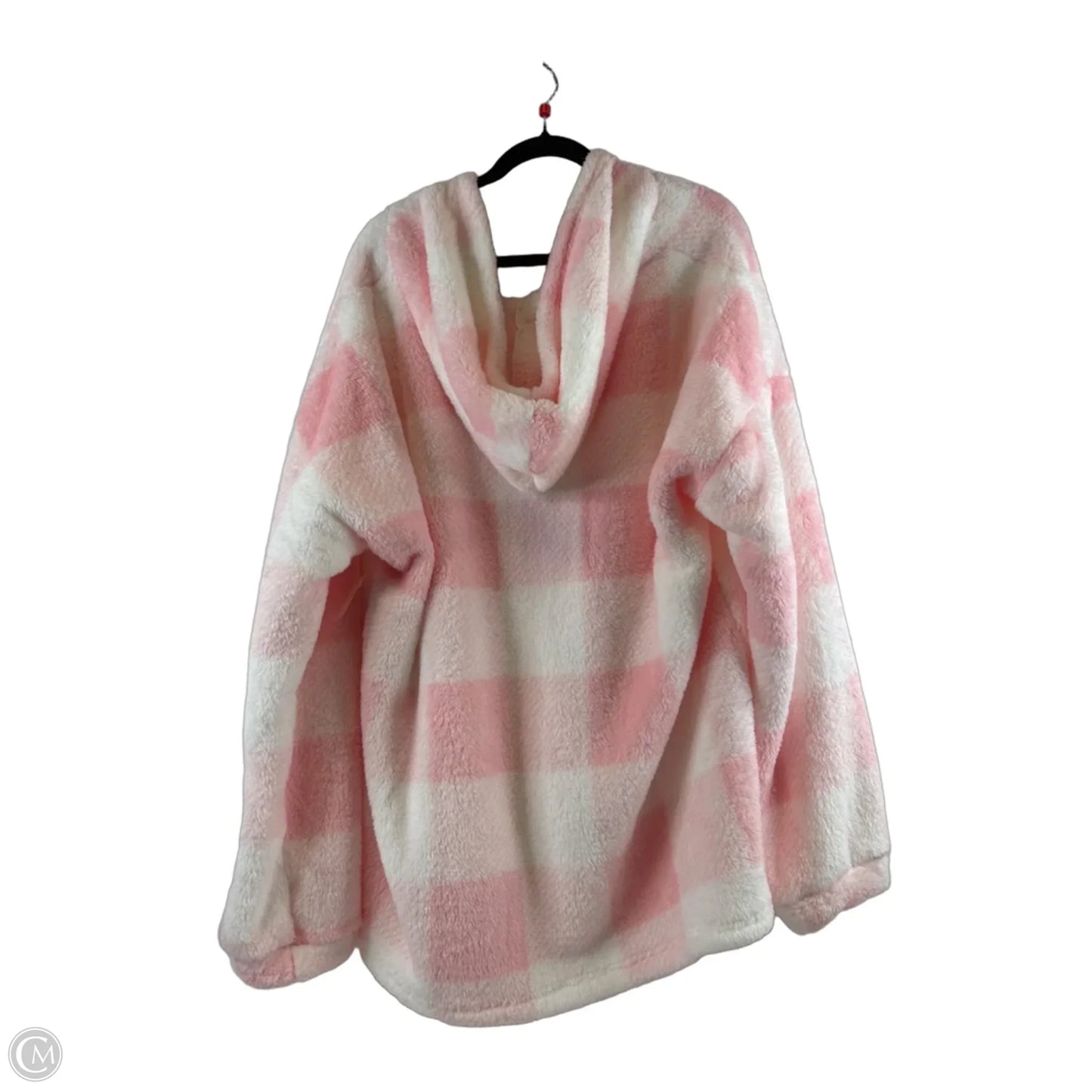 Jacket Faux Fur & Sherpa By Clothes Mentor In Pink & White, Size: 3x