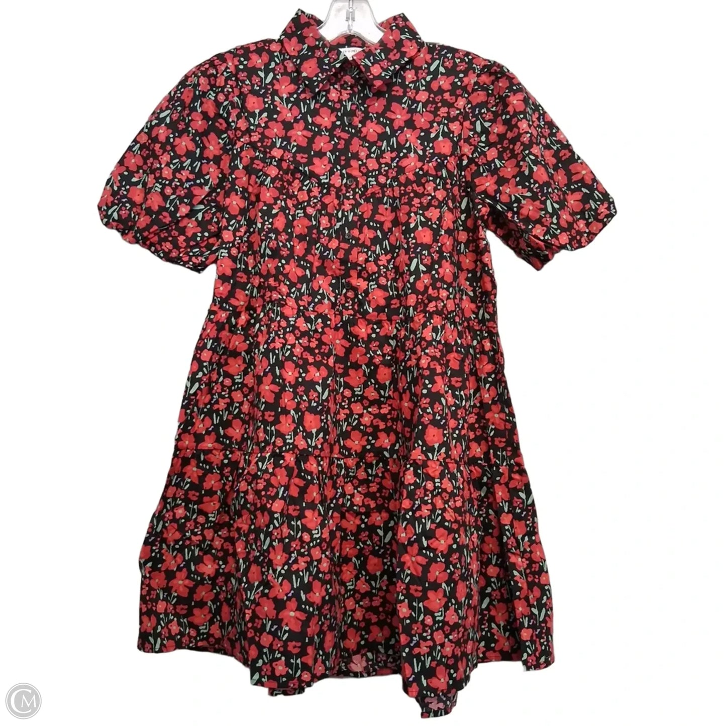 Dress Casual Short By Miley & Molly In Black & Red, Size: M