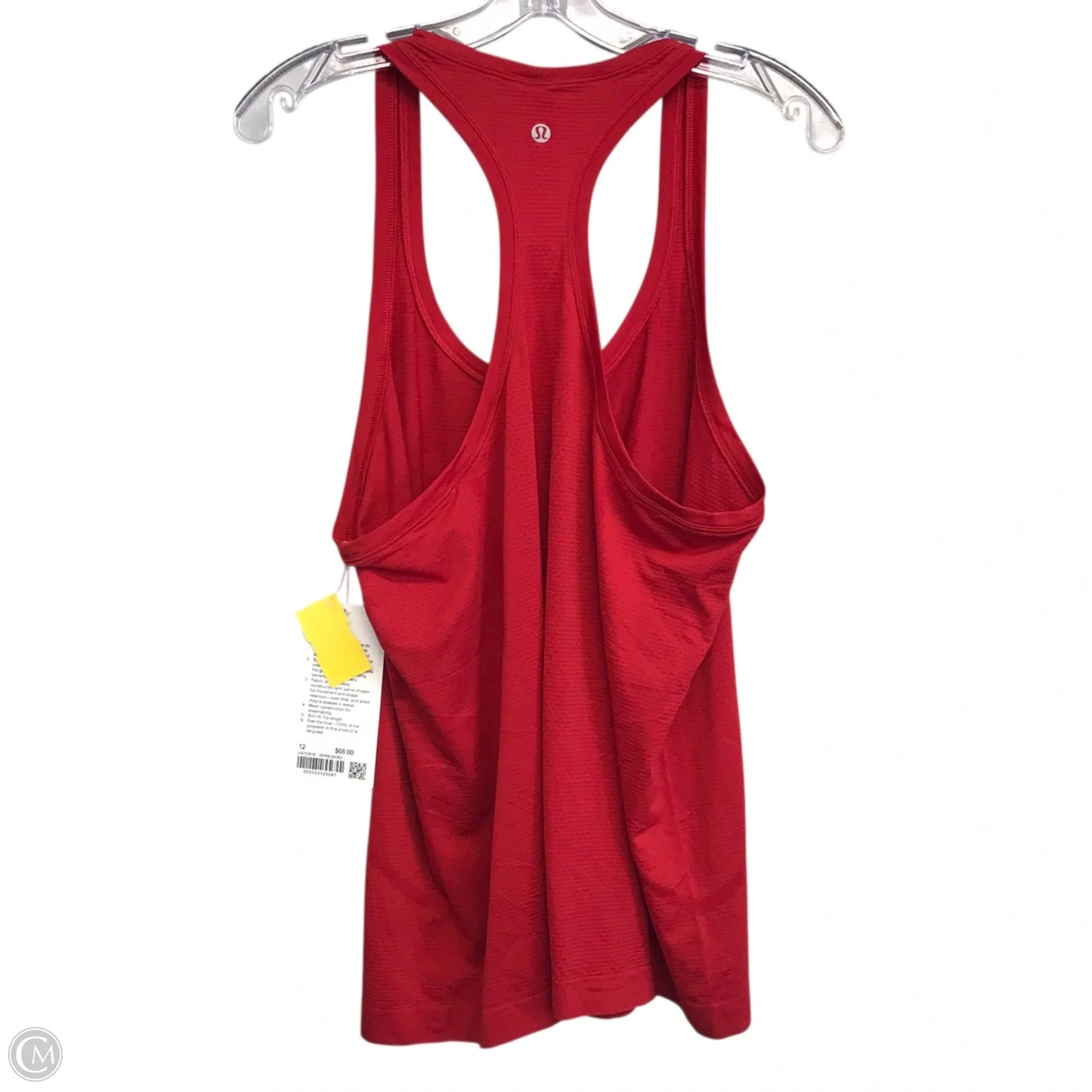 Athletic Tank Top By Lululemon In Red, Size: L