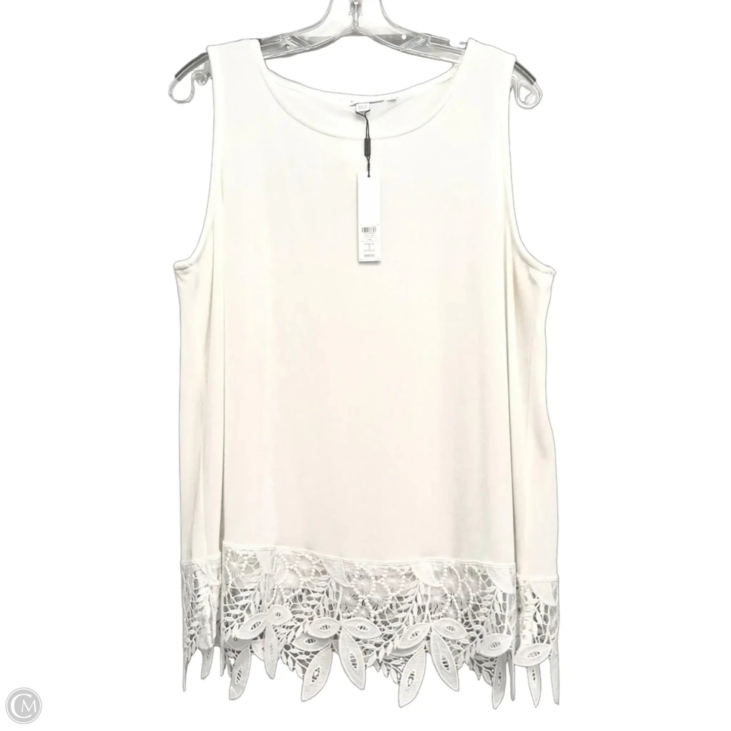 Top Sleeveless By Chicos In White, Size: Xl