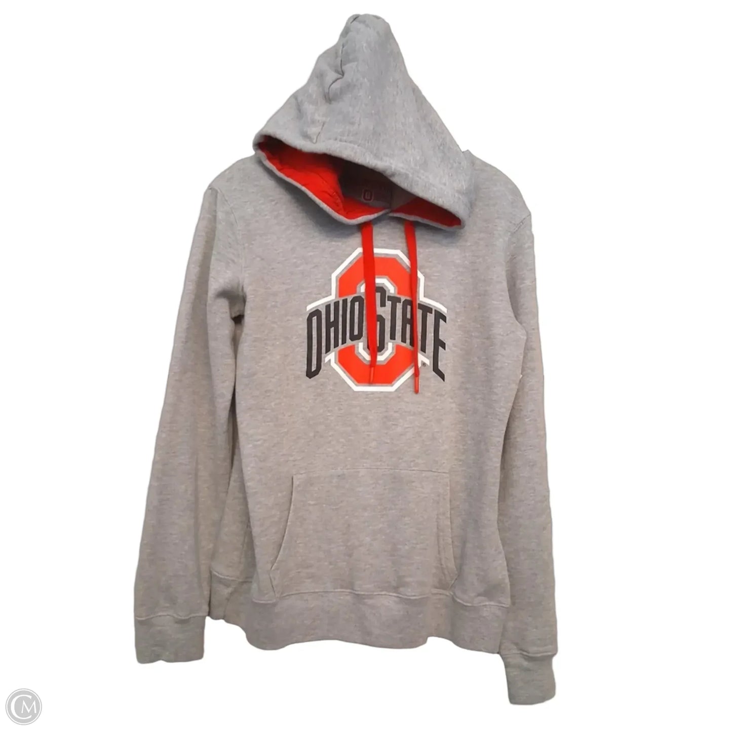 Athletic Sweatshirt Hoodie By Cme In Grey & Red, Size: M