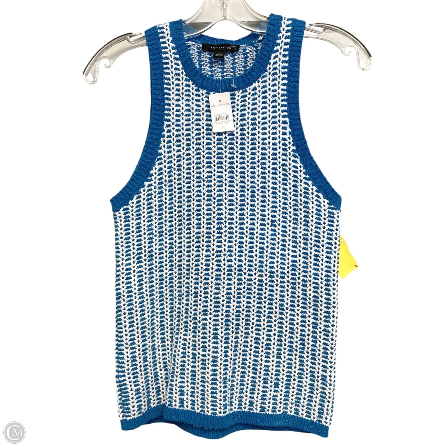 Top Sleeveless By Ann Taylor In Blue & White, Size: Xs