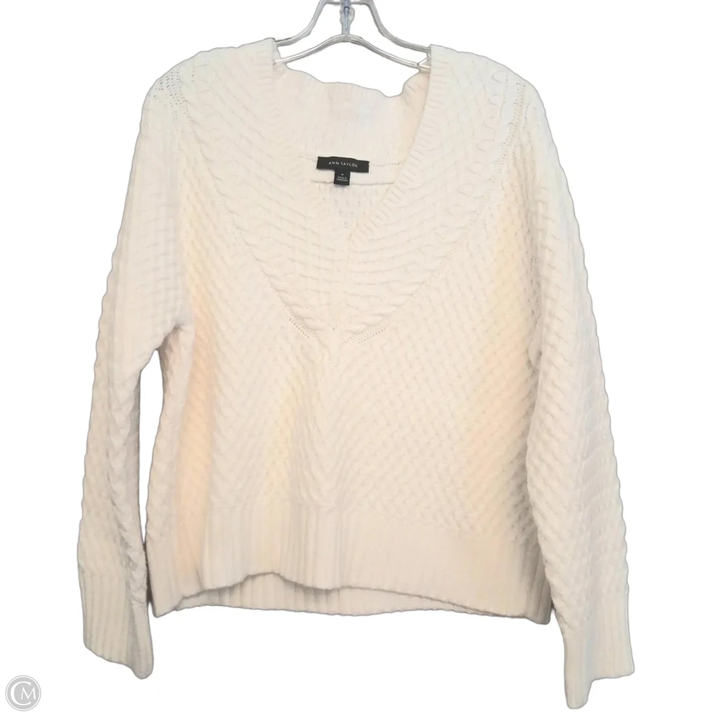 Sweater By Ann Taylor In White, Size: M