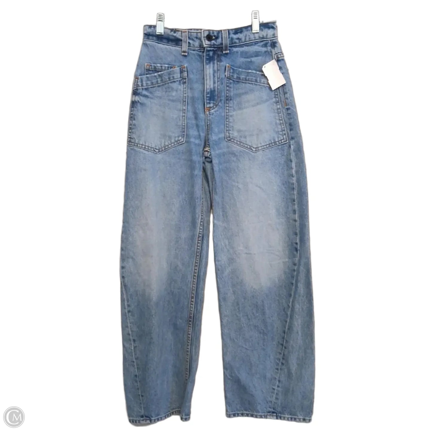 Jeans Wide Leg By Askk Ny In Blue Denim, Size: 0