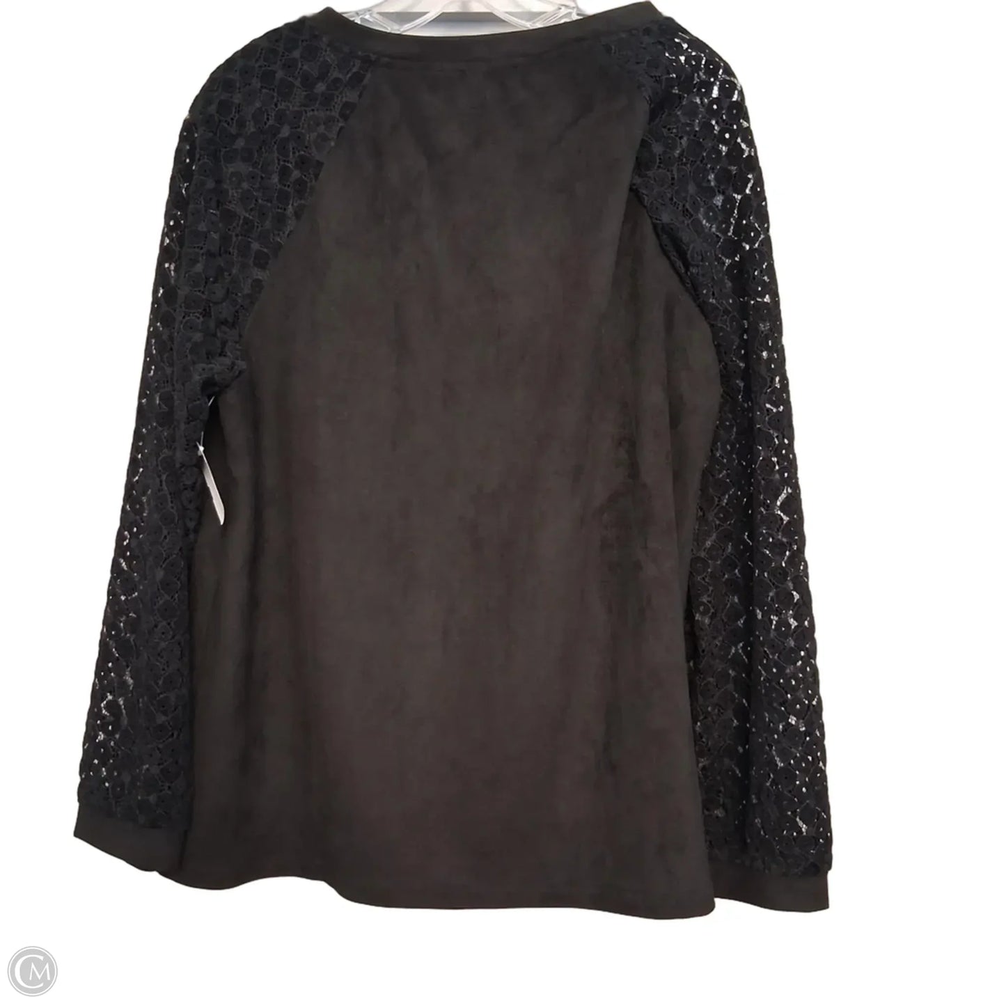 Top Long Sleeve In Black, Size: 1x