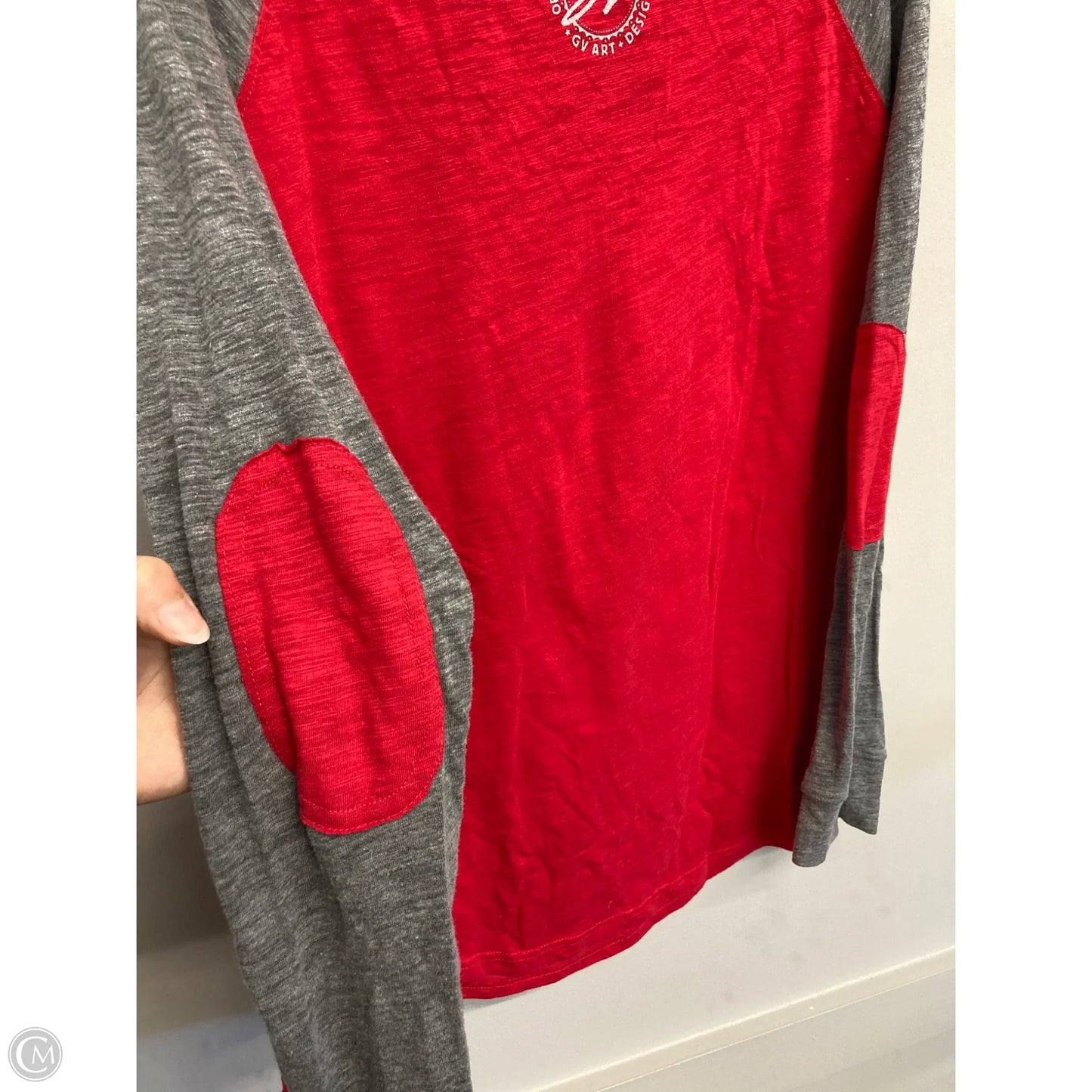 Top Long sleeve By Boxercraft In Grey & Red, Size: Xl