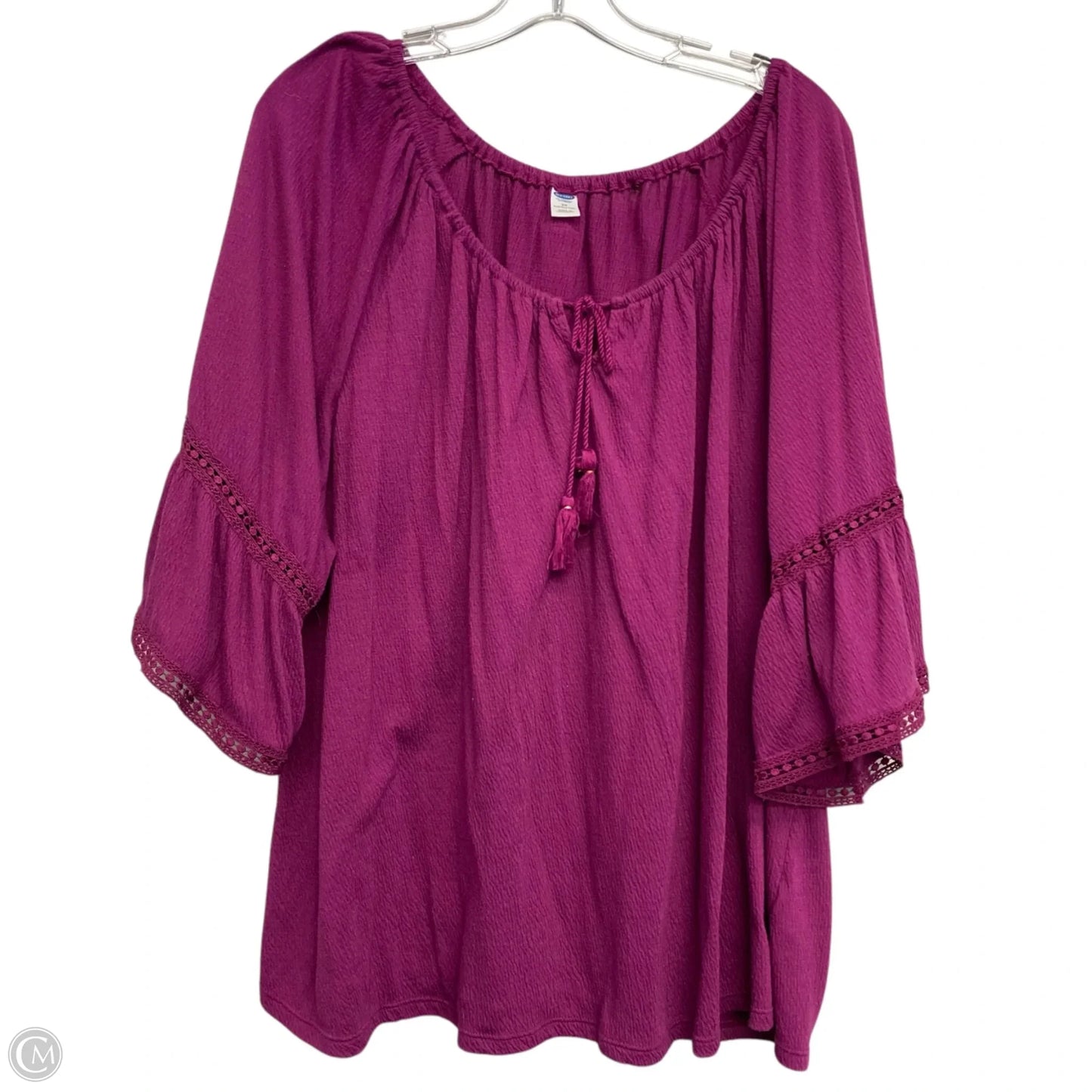 Top 3/4 Sleeve By Old Navy In Purple, Size: 2x