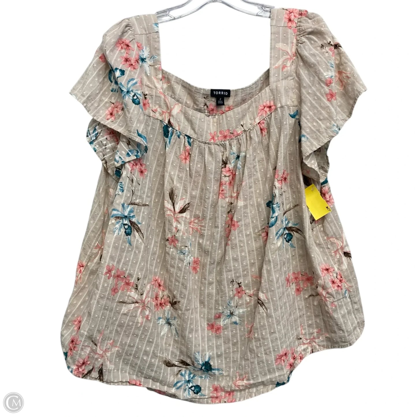 Top Short Sleeve By Torrid In Tan, Size: 2x