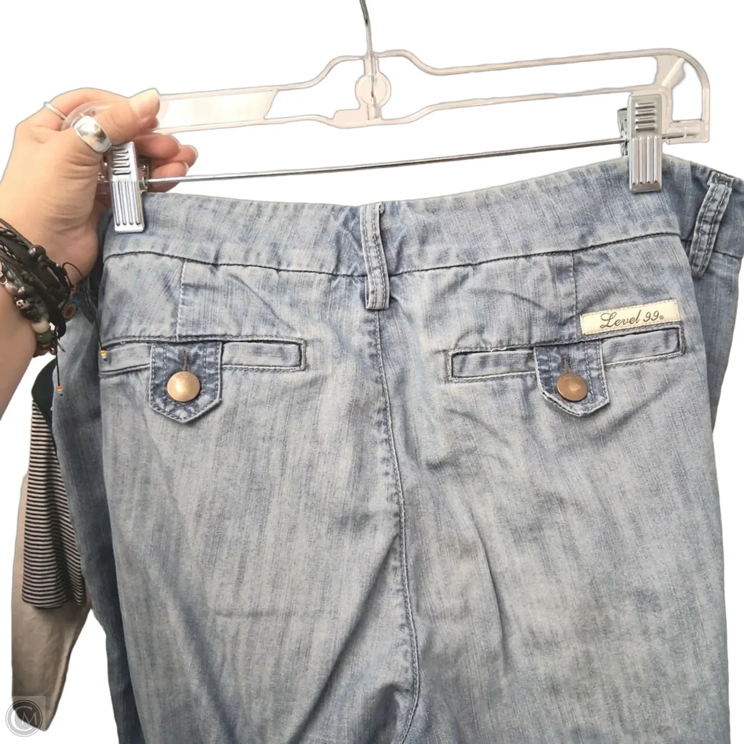 Jeans Wide Leg By Level 99 In Blue Denim, Size: 14