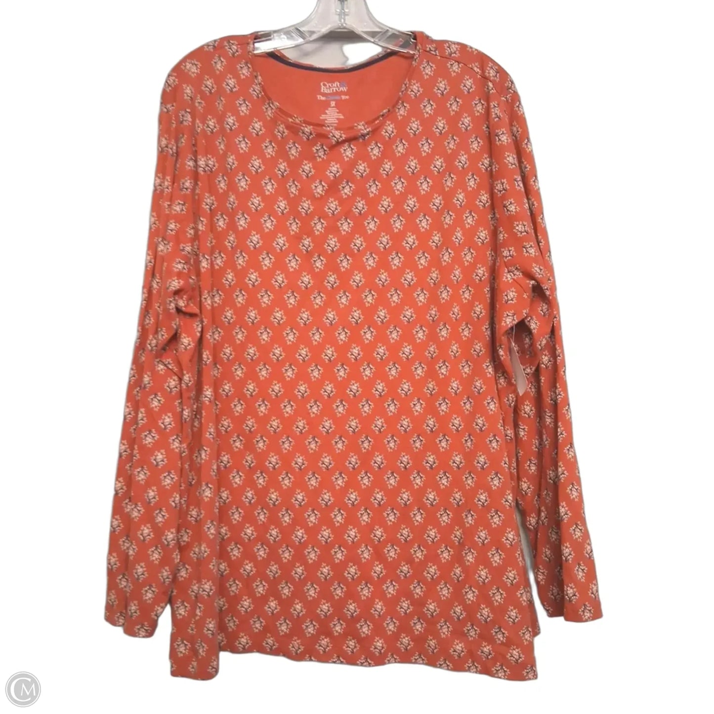 Top Long Sleeve By Croft And Barrow In Orange, Size: 3x