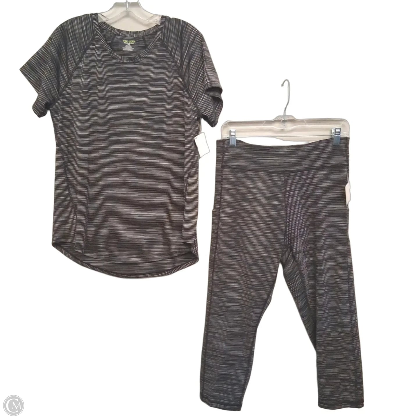 Athletic Pants 2pc By Tek Gear In Striped Pattern, Size: Xl