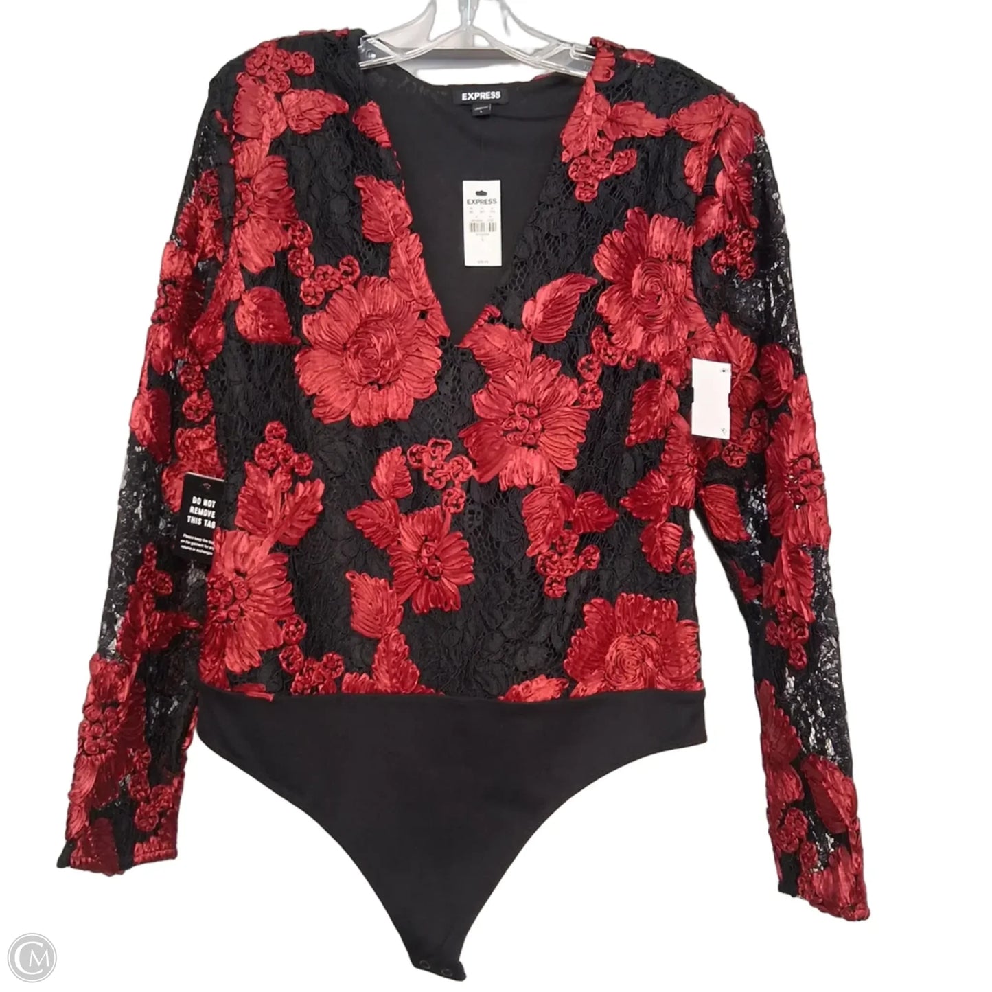 Bodysuit By Express In Black & Red, Size: L