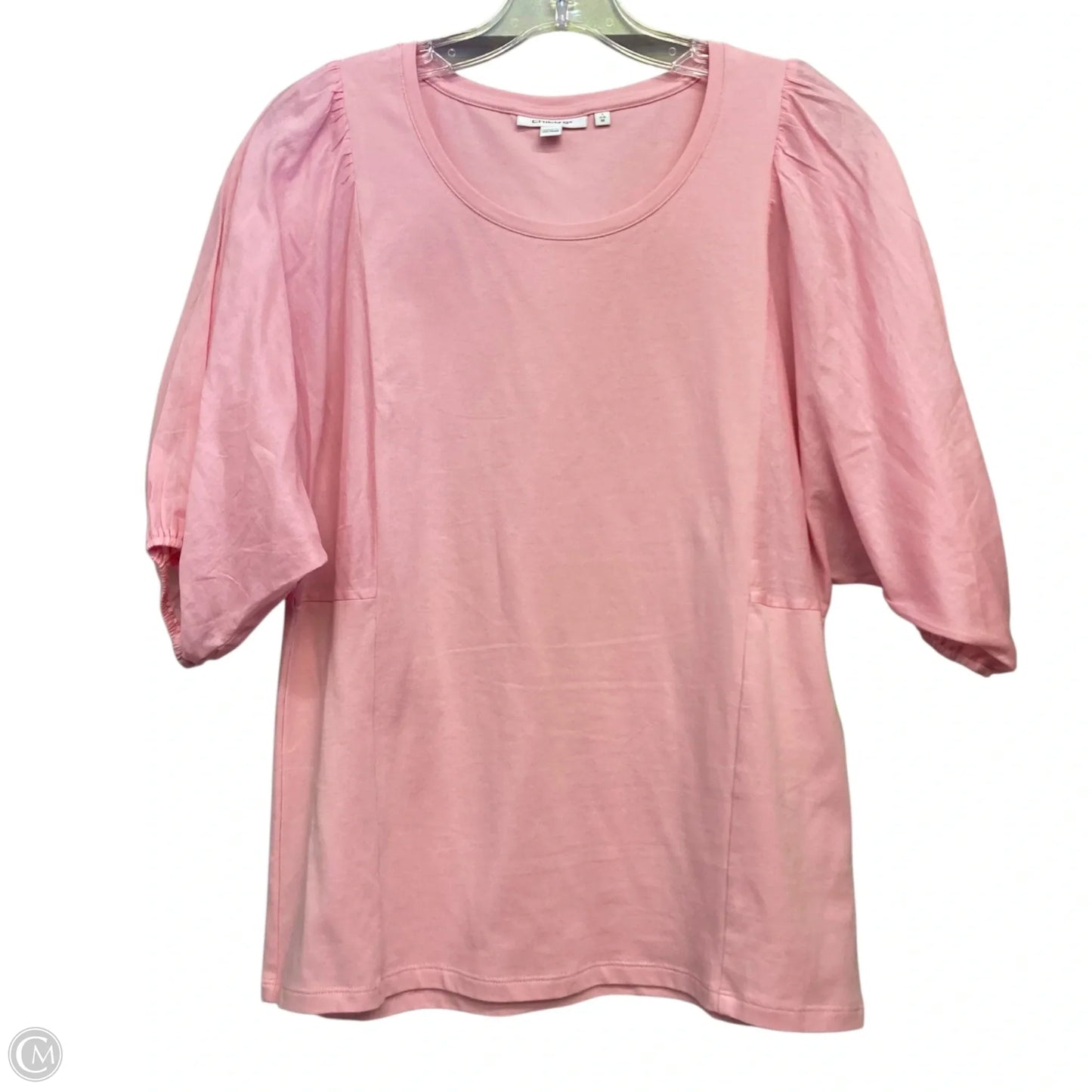 Top Short Sleeve By Chicos In Pink, Size: M