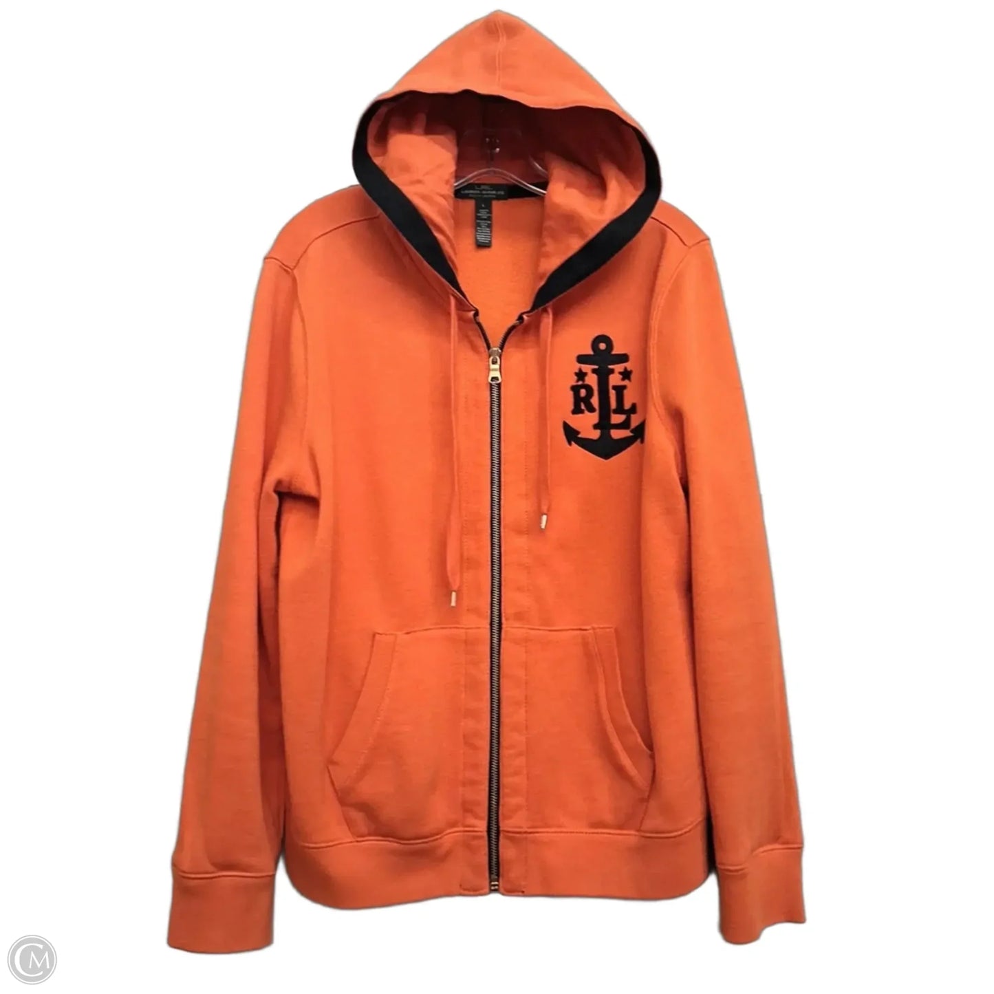 Sweatshirt Hoodie By Ralph Lauren Co In Orange, Size: L