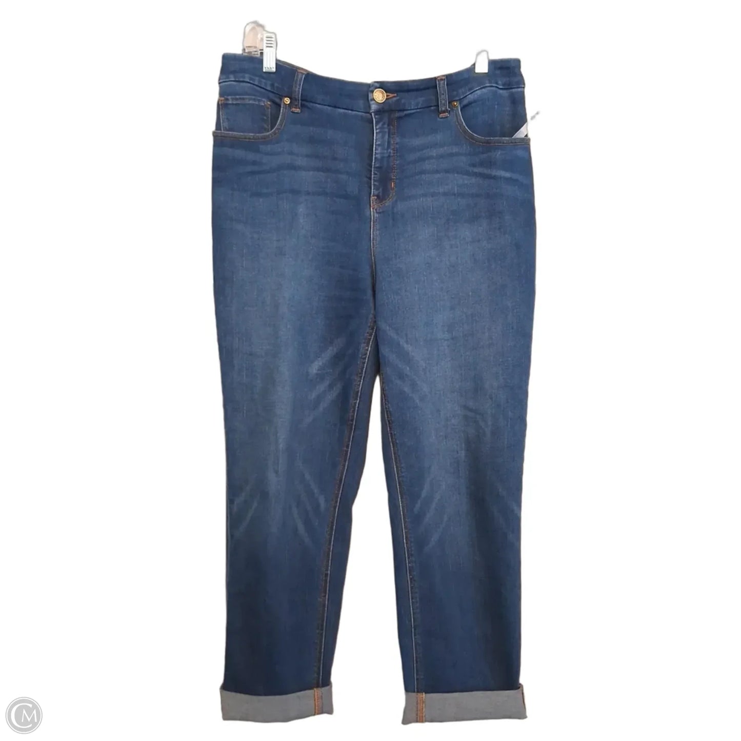 Jeans Cropped By Chicos In Blue Denim, Size: 8