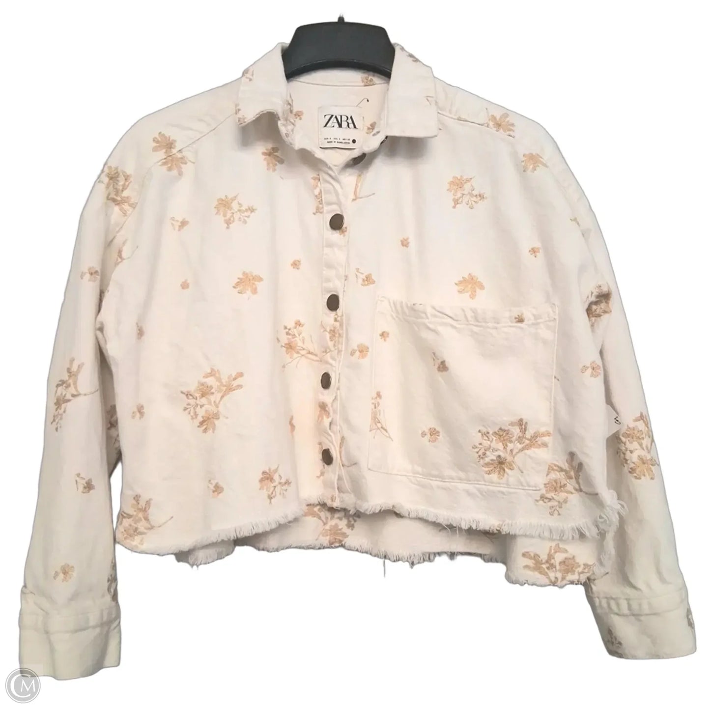 Jacket Denim By Zara In White, Size: S