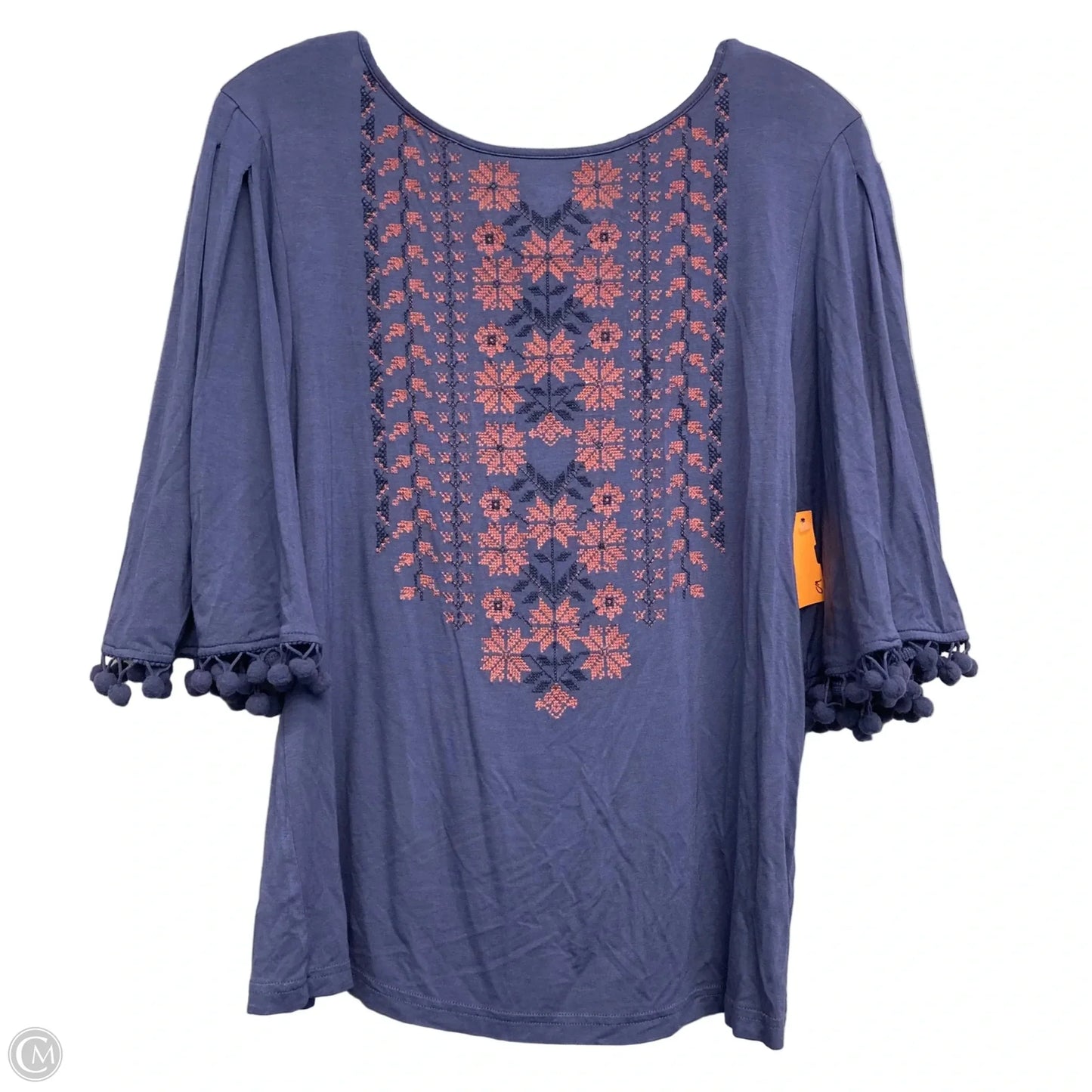 Top Short Sleeve By Angel & Premium In Blue & Pink, Size: S