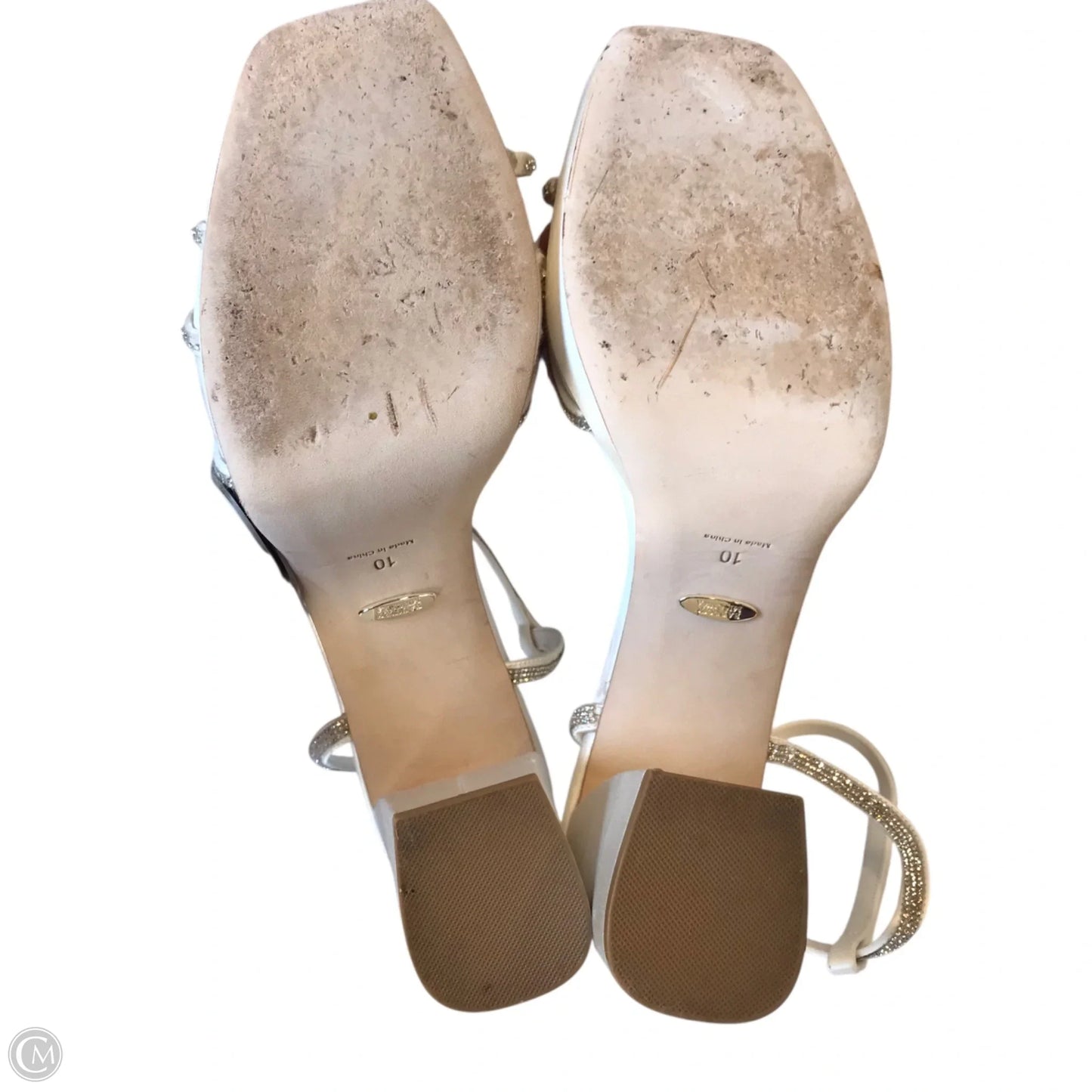 Shoes Heels Block By Badgley Mischka In White, Size: 10