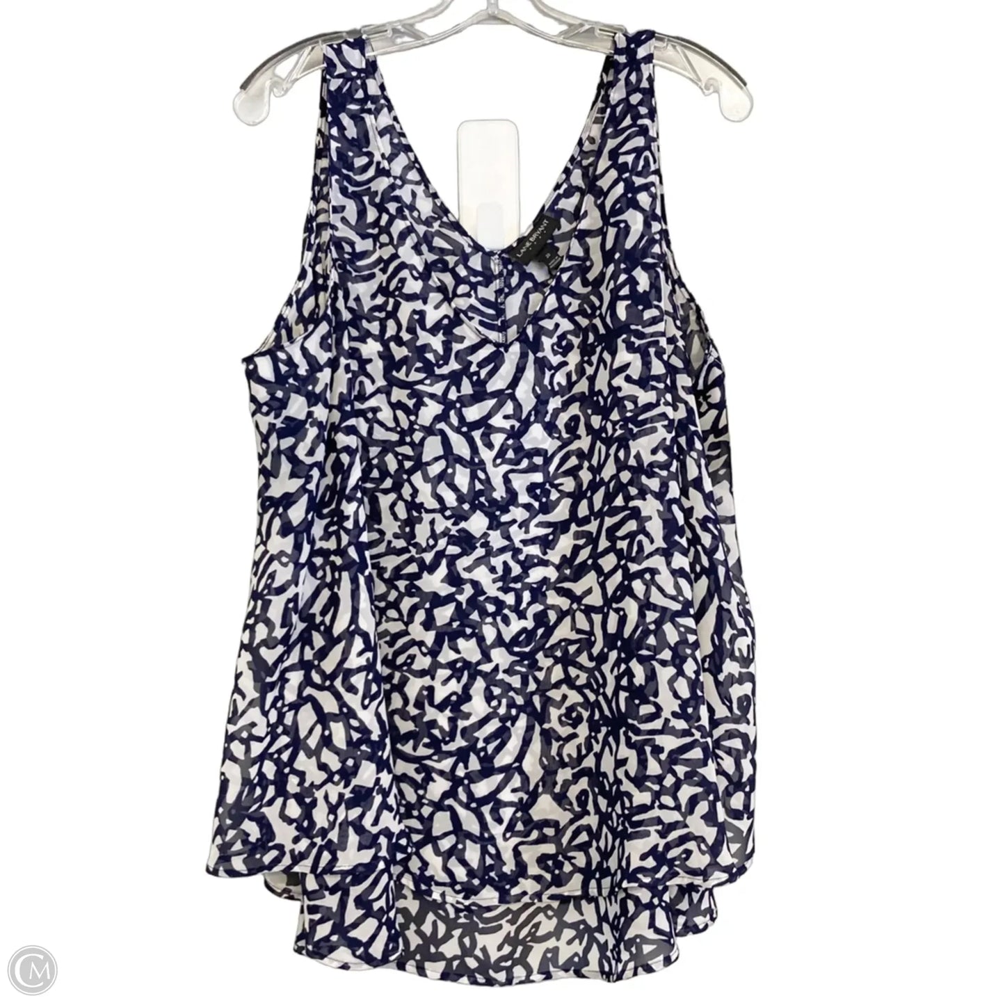 Top Sleeveless By Lane Bryant In Blue & White, Size: 2x