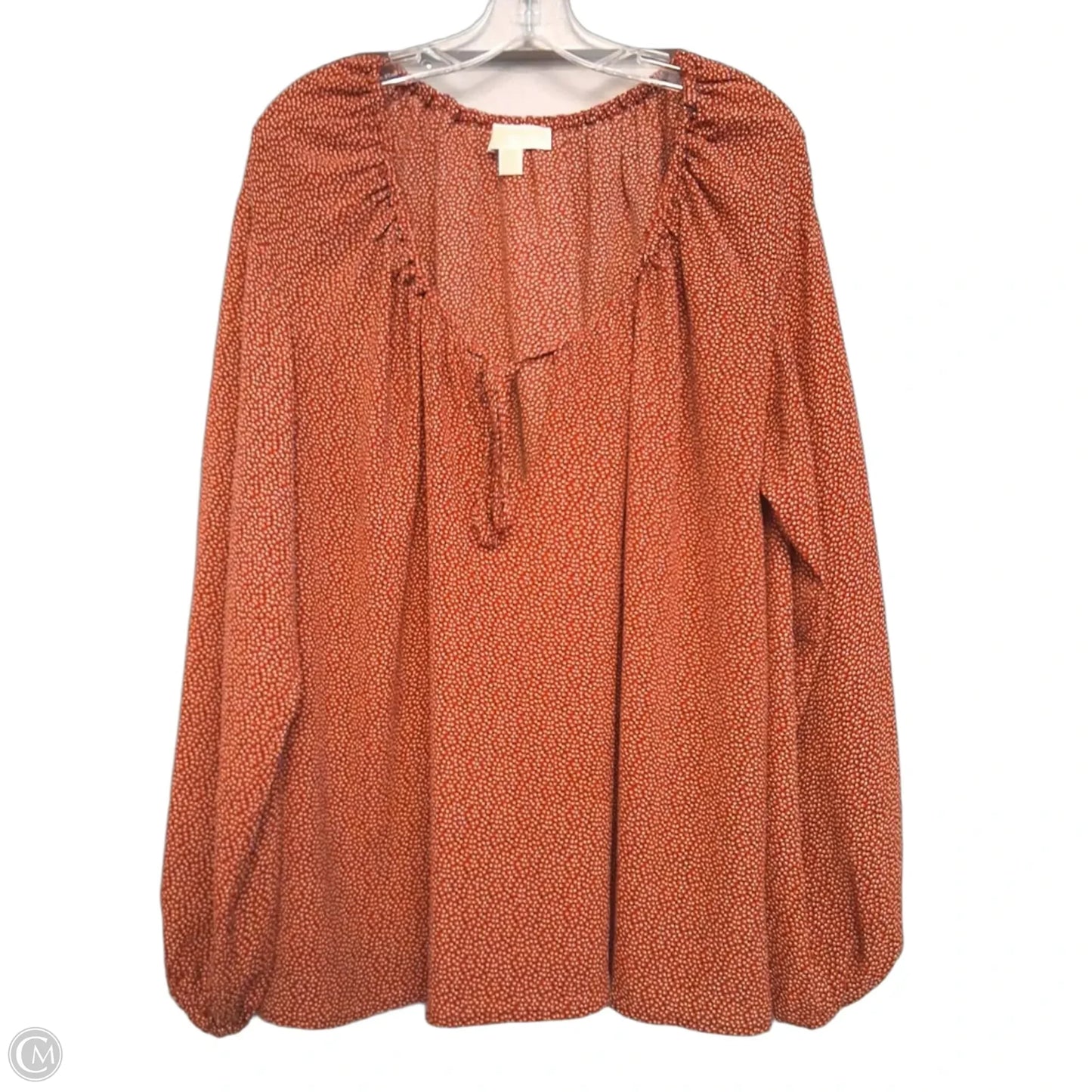 Top Long Sleeve By Michael By Michael Kors In Black & Red, Size: Xl