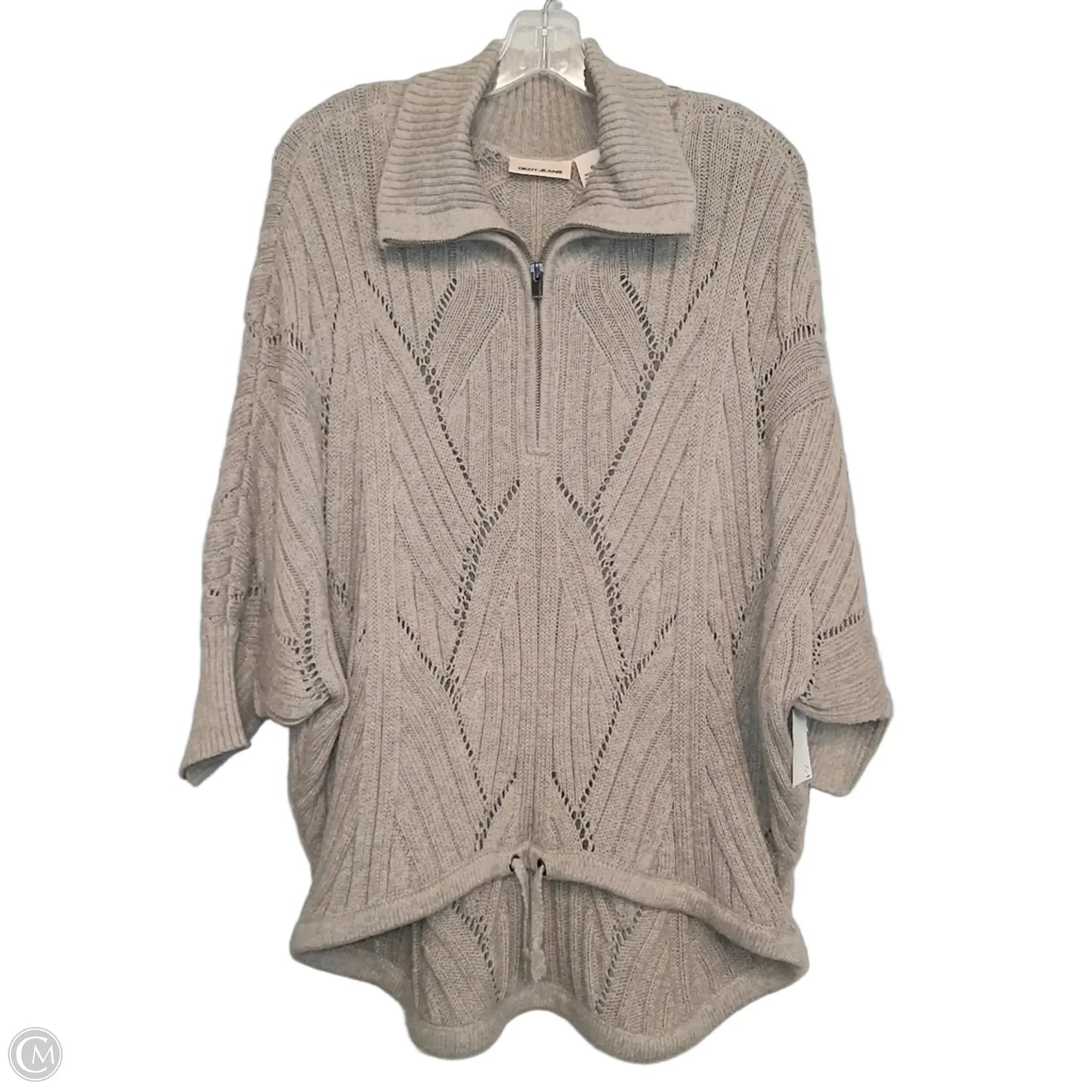 Sweater Short Sleeve By Dkny In Tan, Size: M